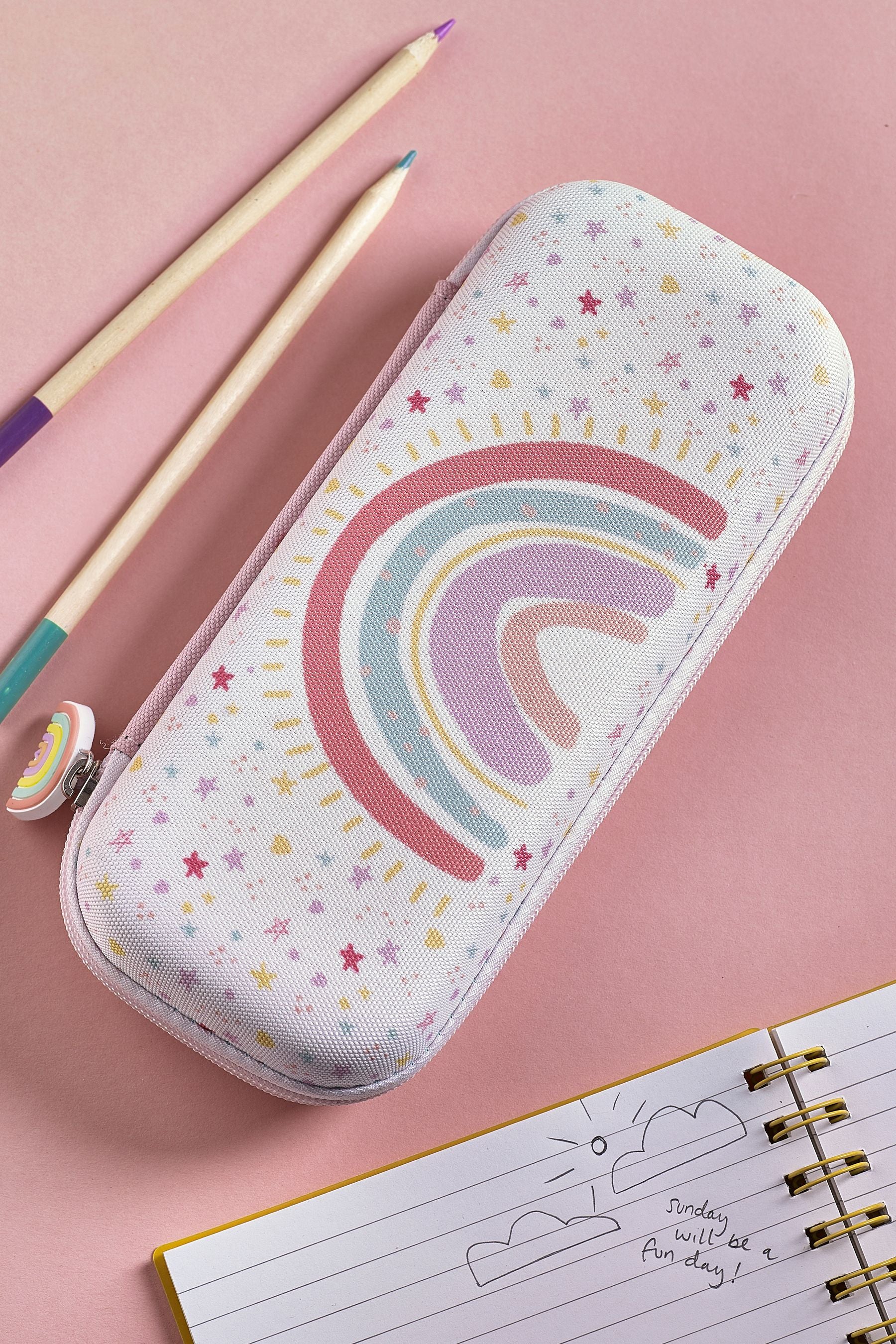 Pink Rainbow Pencil Case