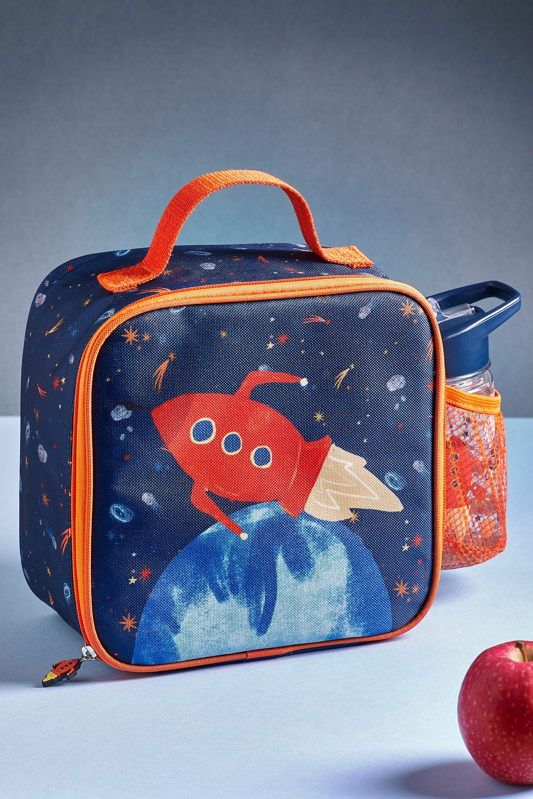 Navy Blue Space Lunch Bag And Water Bottle