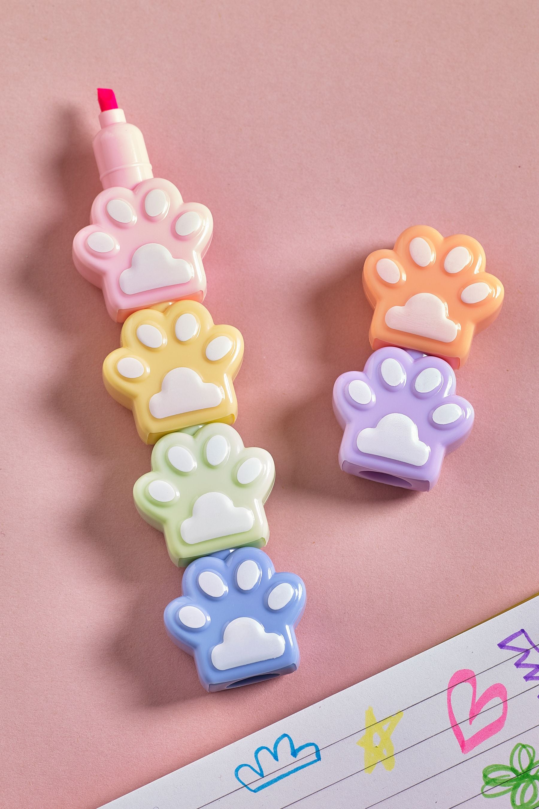 Pastel Paws Stacking Highlighter Pen