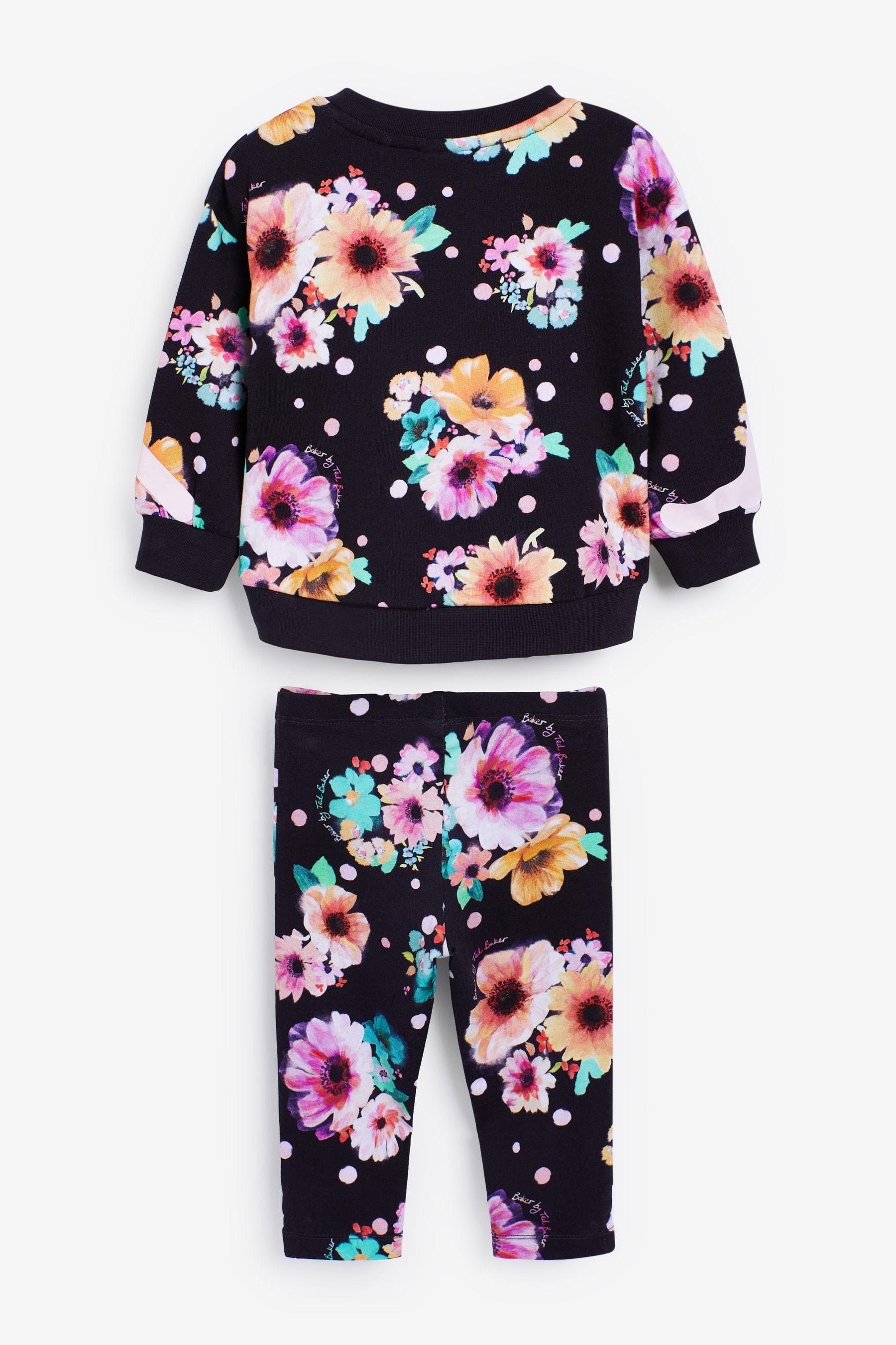 Baker by Ted Baker Girls Navy Blue Floral Sweat Set