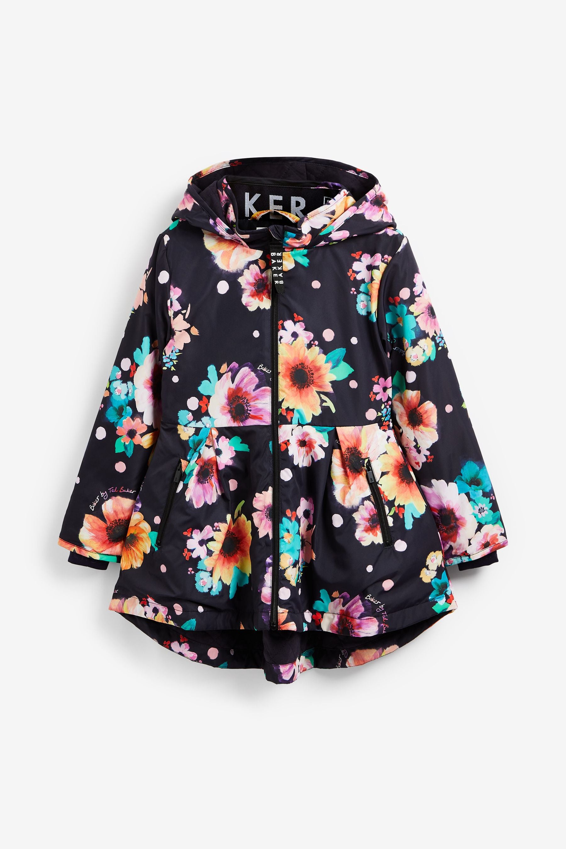 Navy Baker by Ted Baker Navy Floral Rain Mac