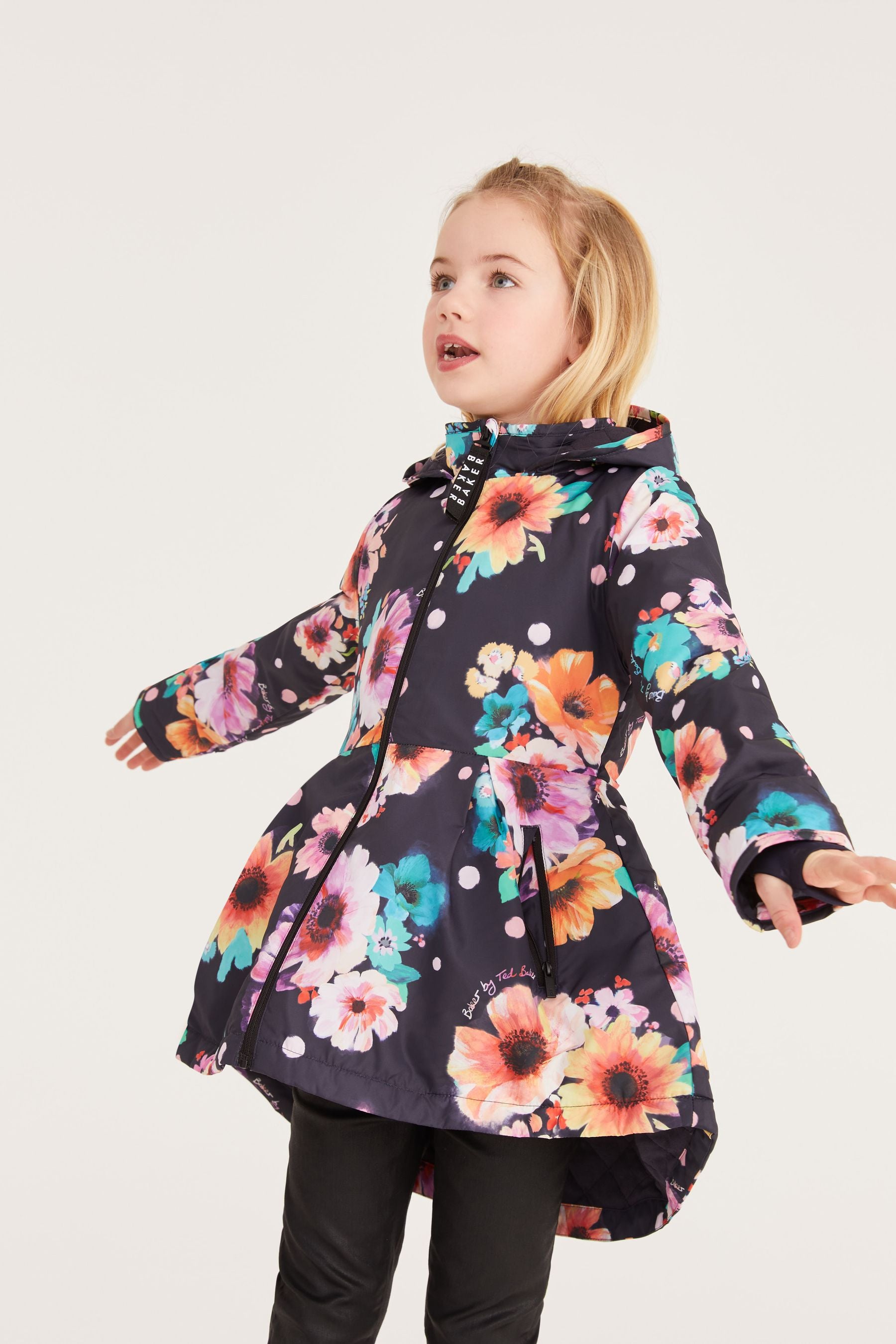 Navy Baker by Ted Baker Navy Floral Rain Mac