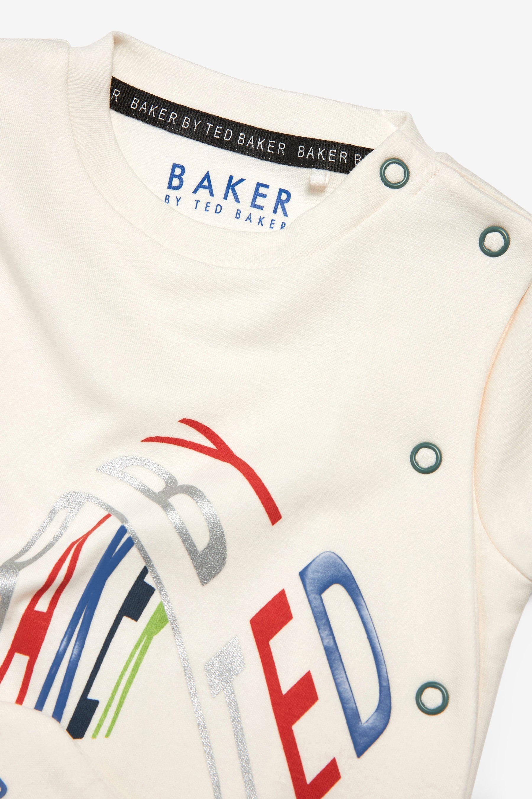 Baker by Ted Baker White Graphic Sleepsuit