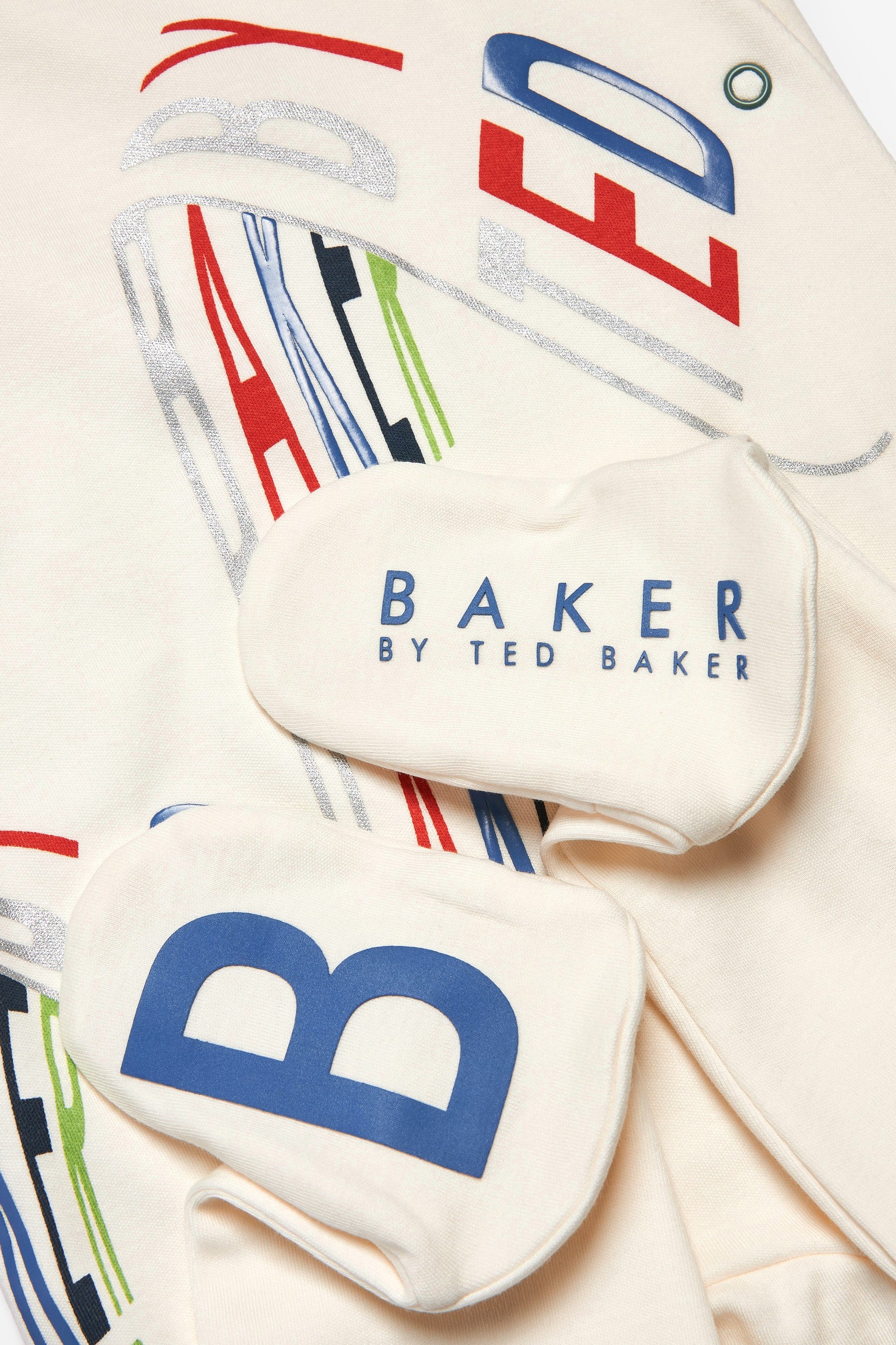 Baker by Ted Baker White Graphic Sleepsuit