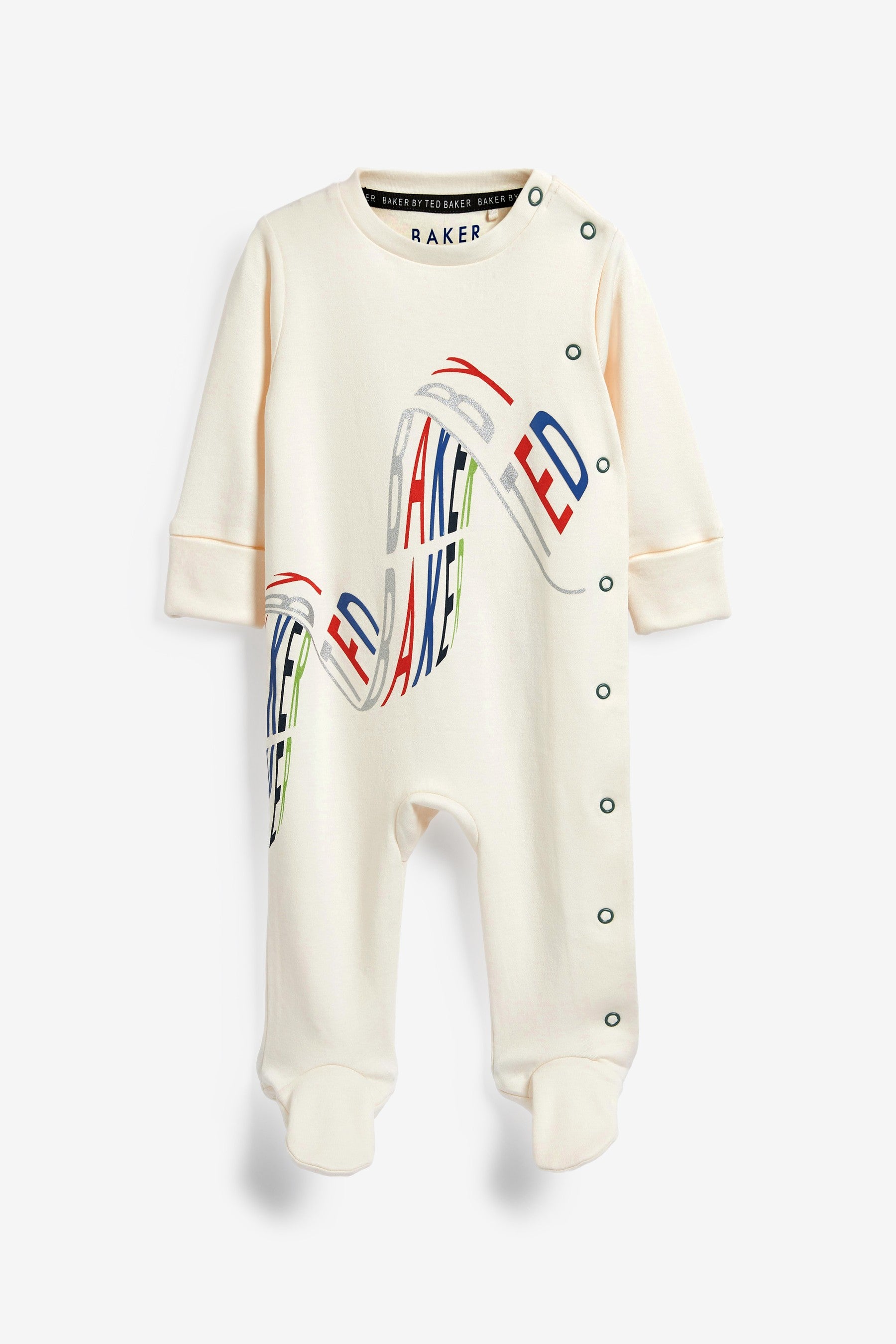 Baker by Ted Baker White Graphic Sleepsuit