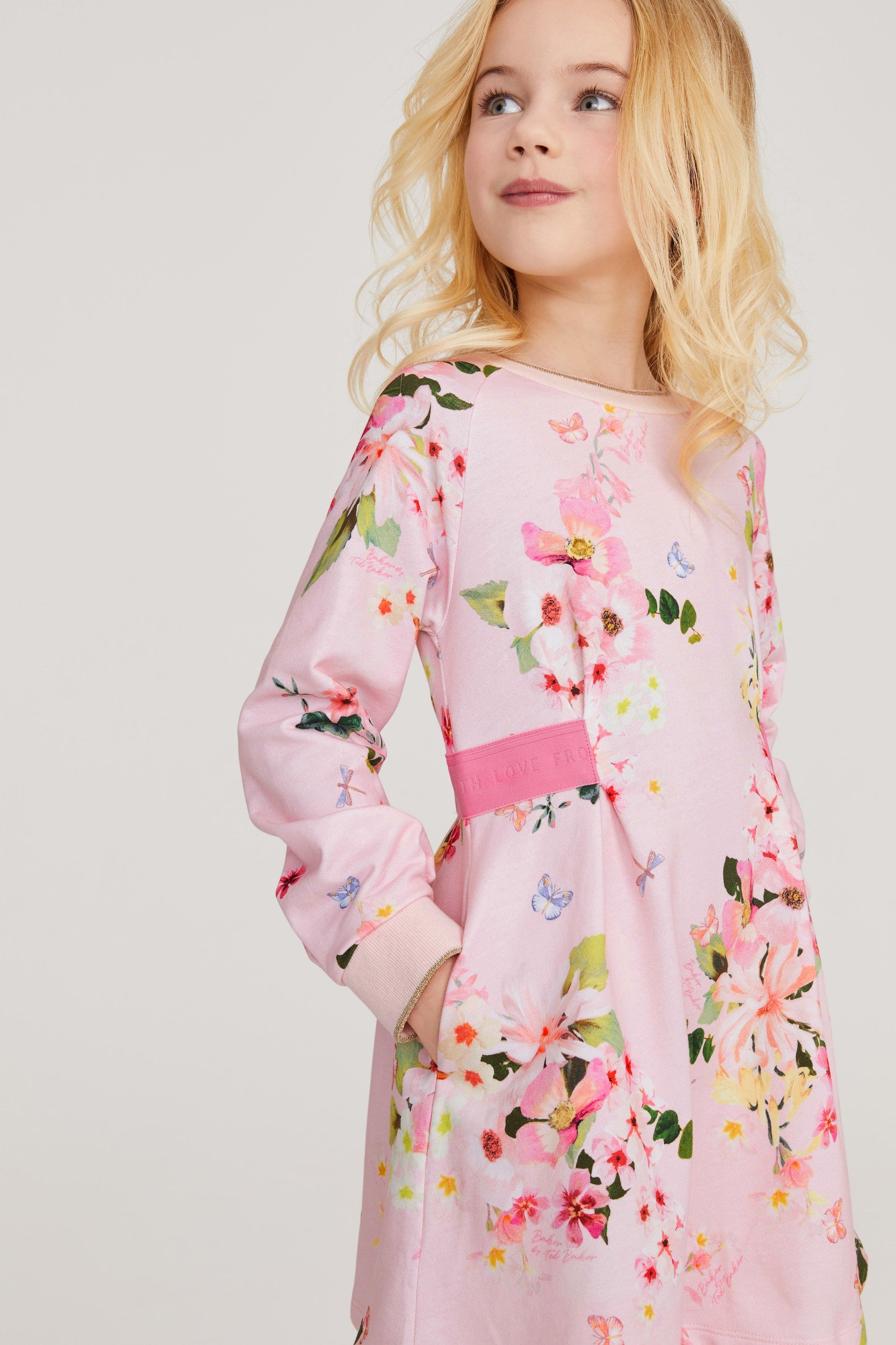 Baker by Ted Baker Pink Floral Jersey Dress