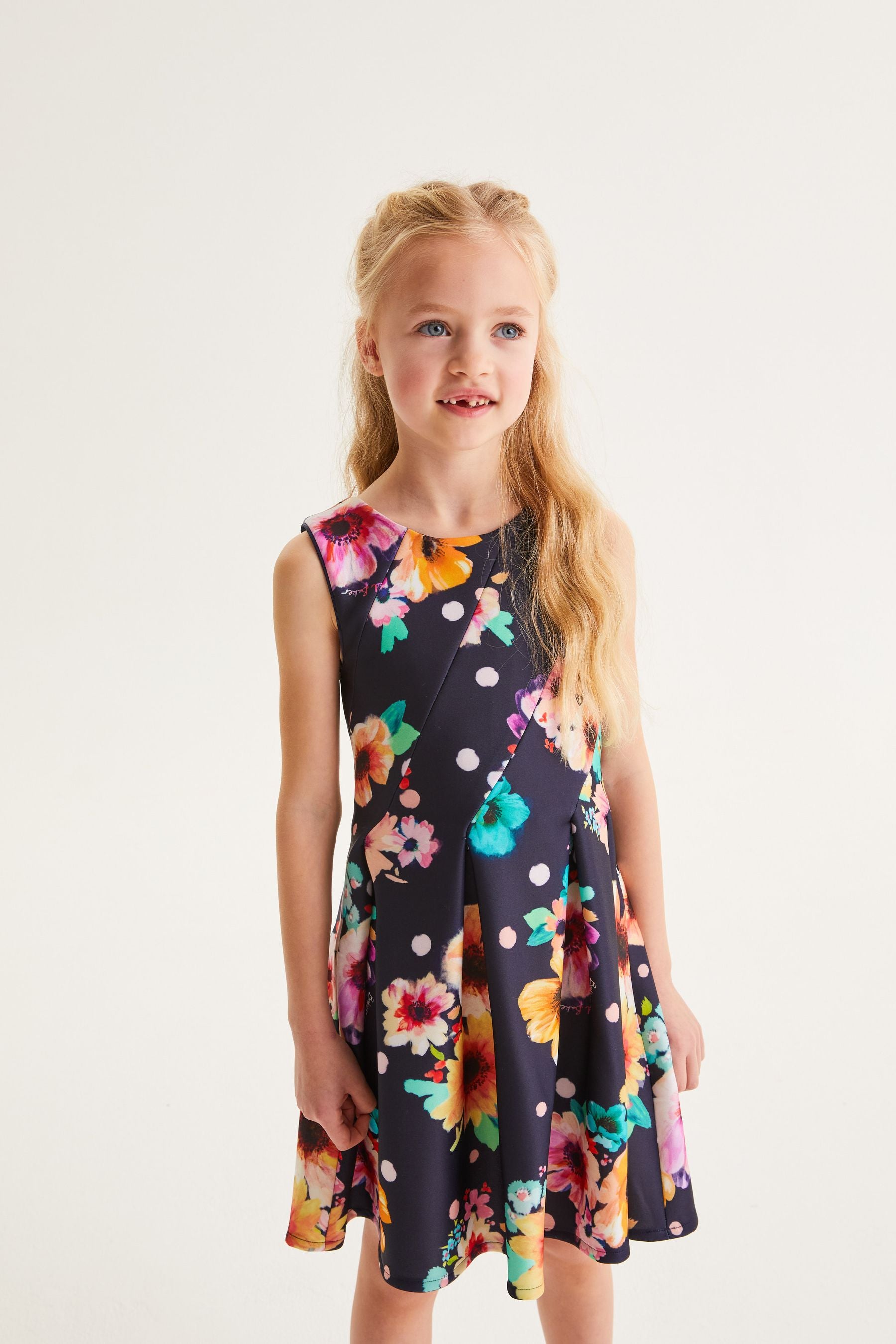 Navy Blue Baker by Ted Baker Navy Blue Floral Scuba Dress