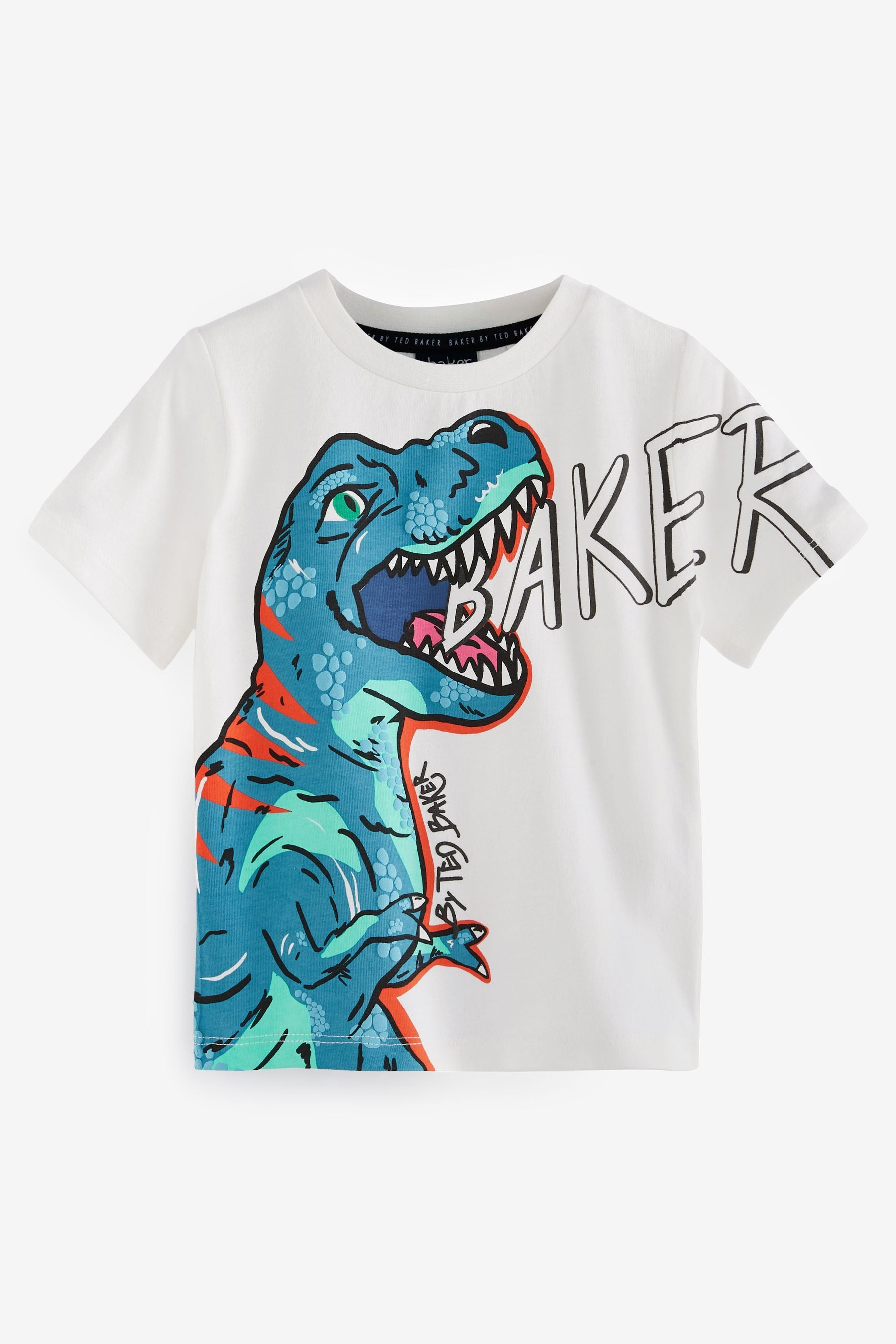 Baker by Ted Baker White Dinosaur Graphic T-Shirt