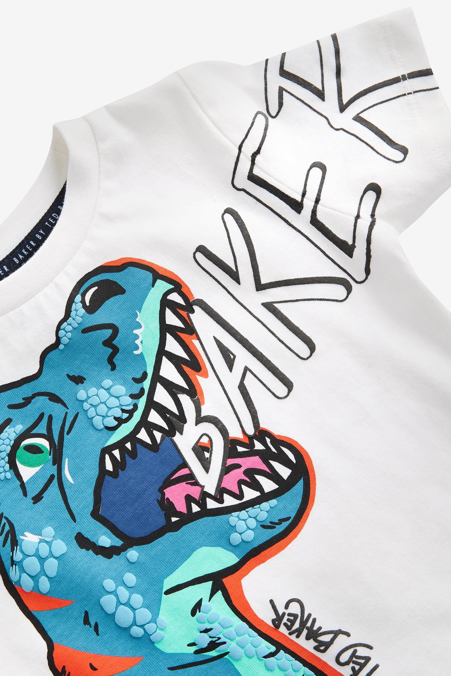 Baker by Ted Baker White Dinosaur Graphic T-Shirt