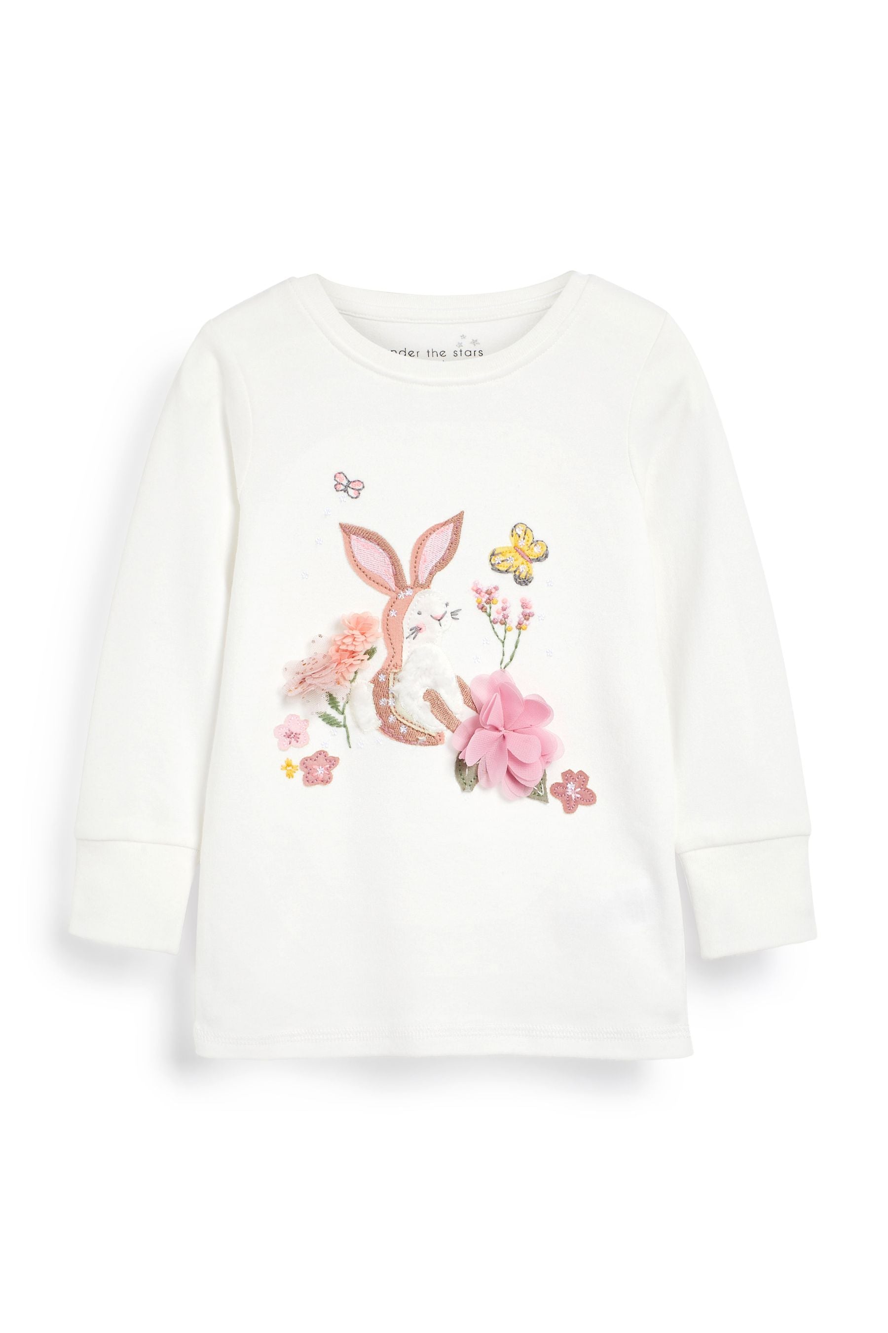 Cream/Pink Bunny Floral 2 Pack Pyjamas (9mths-8yrs)