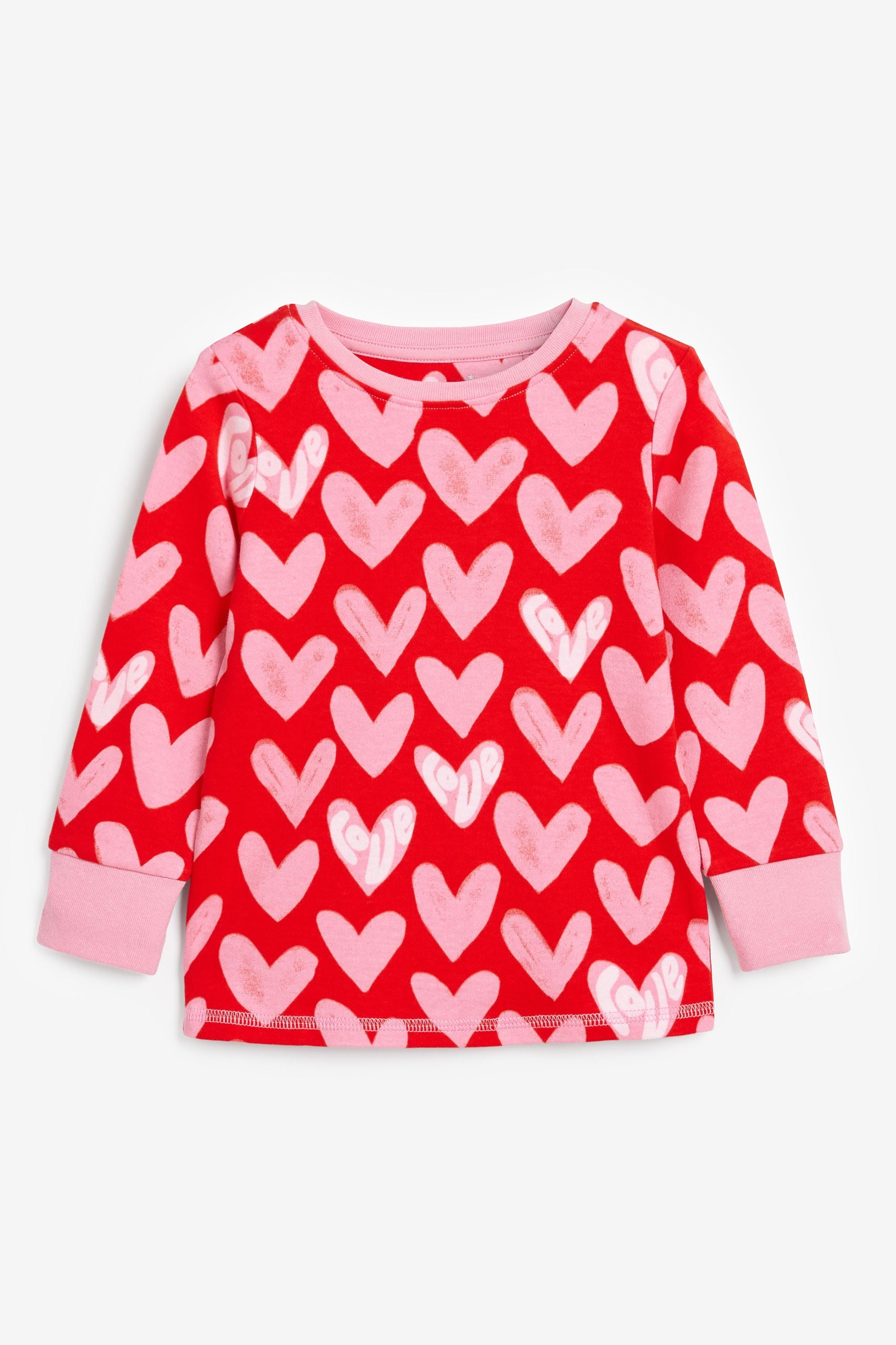 Red/Pink Heart 2 Pack Pyjamas (9mths-12yrs)