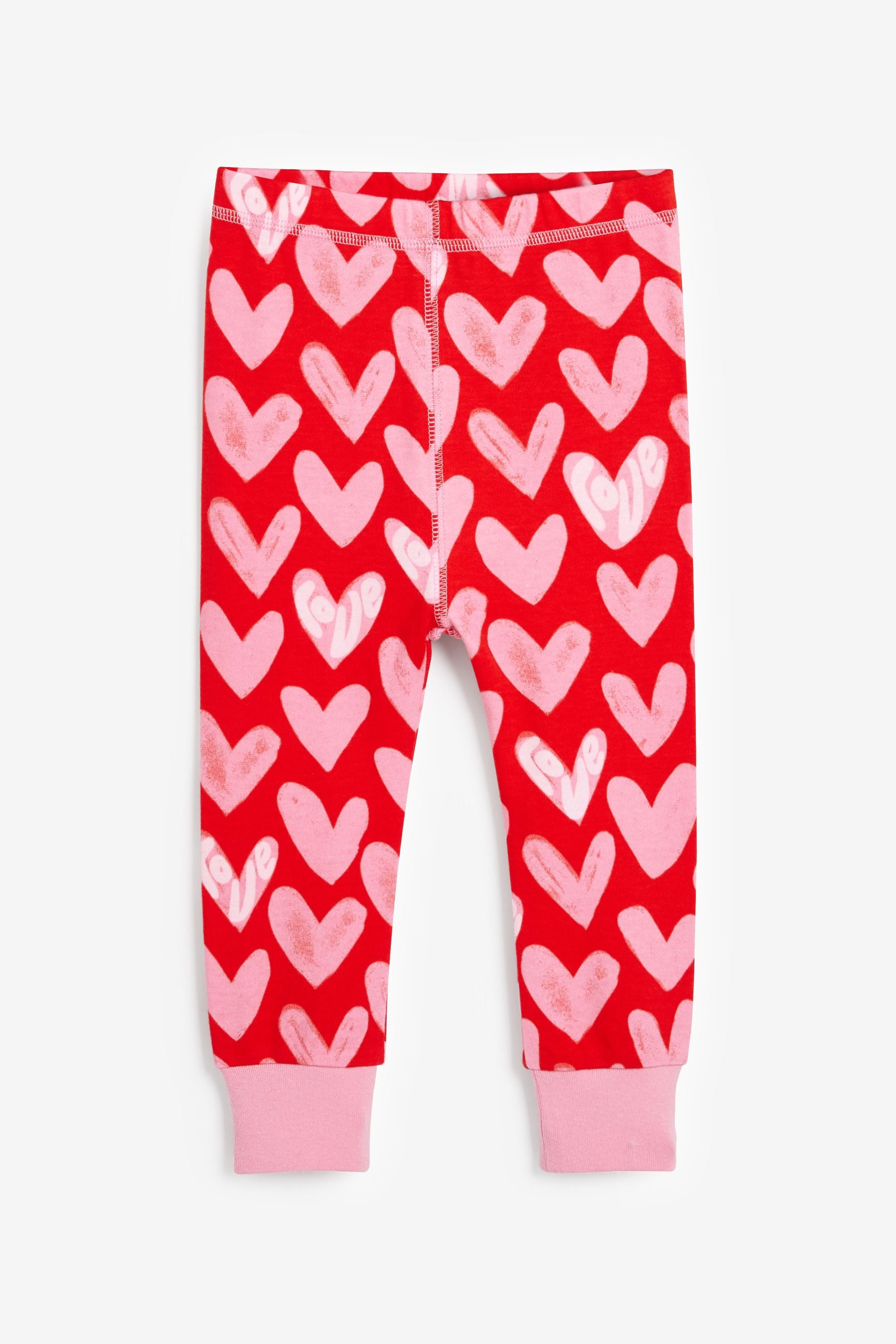 Red/Pink Heart 2 Pack Pyjamas (9mths-12yrs)