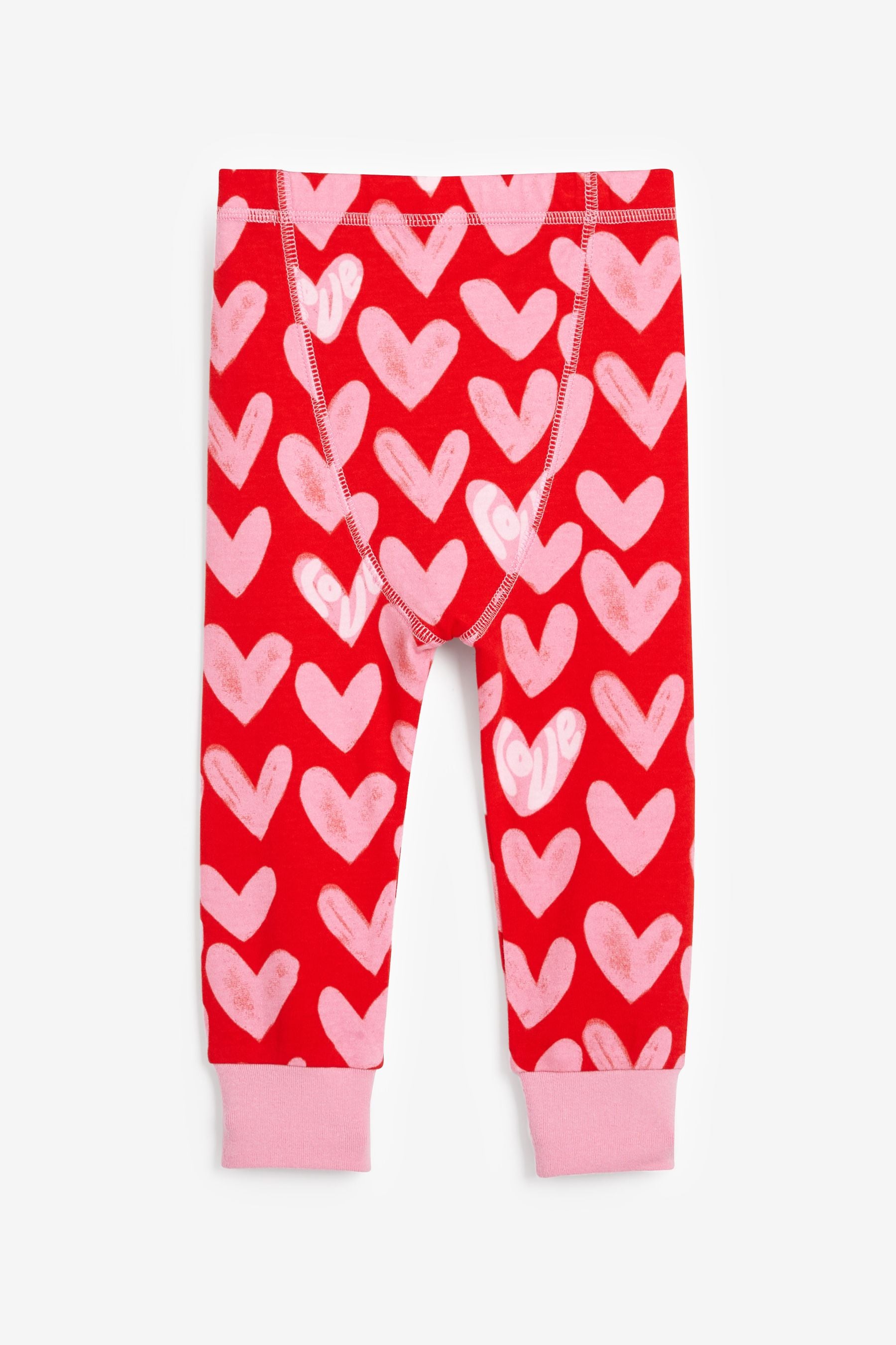 Red/Pink Heart 2 Pack Pyjamas (9mths-12yrs)