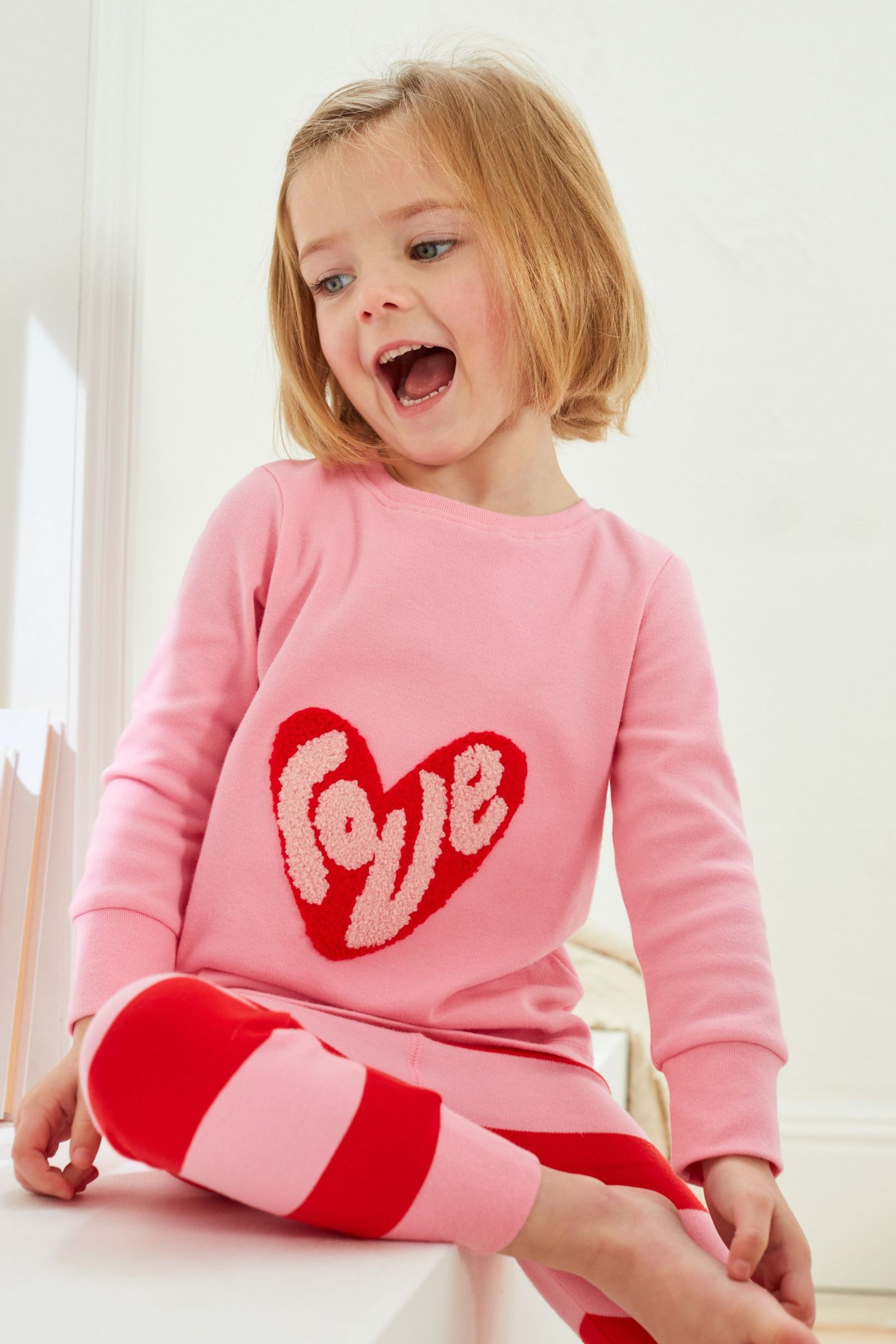 Red/Pink Heart 2 Pack Pyjamas (9mths-12yrs)