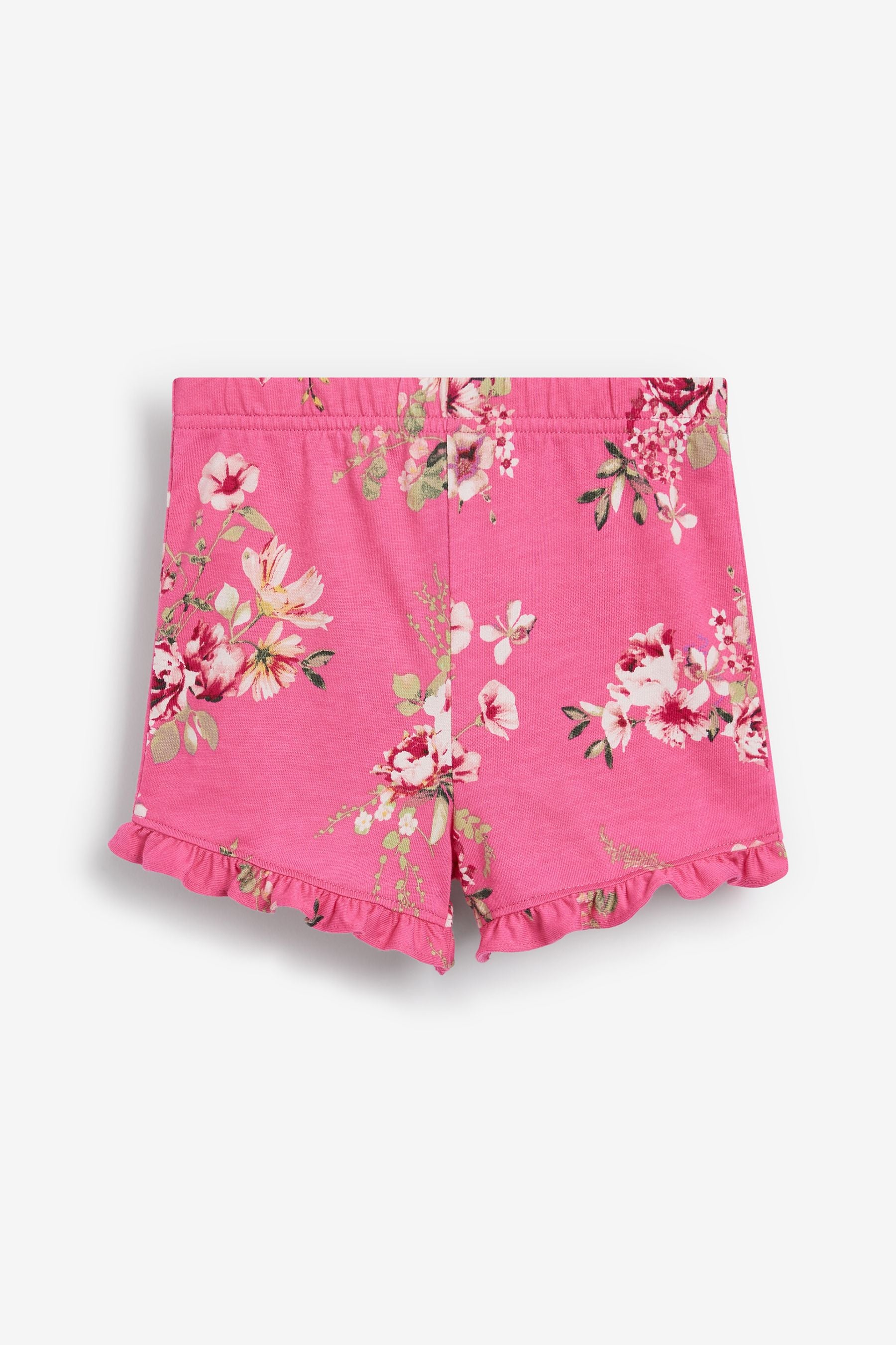 Pink/Blue/Cream Floral 3 Pack Short Pyjamas (9mths-16yrs)