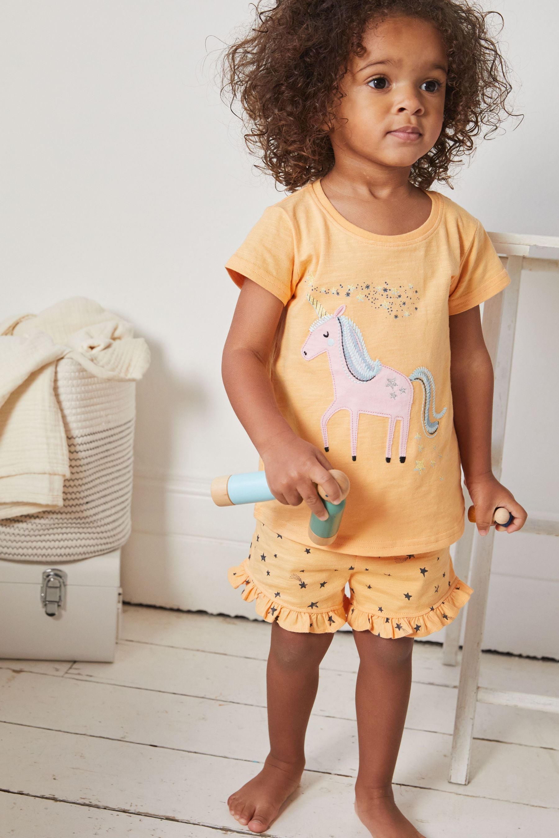 Blue/Orange Unicorn Character 3 Pack Short Pyjamas (9mths-12yrs)