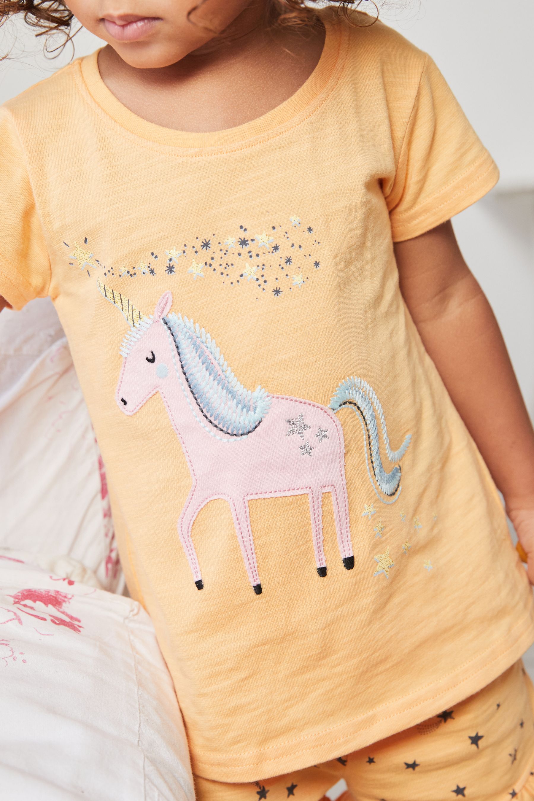 Blue/Orange Unicorn Character 3 Pack Short Pyjamas (9mths-12yrs)