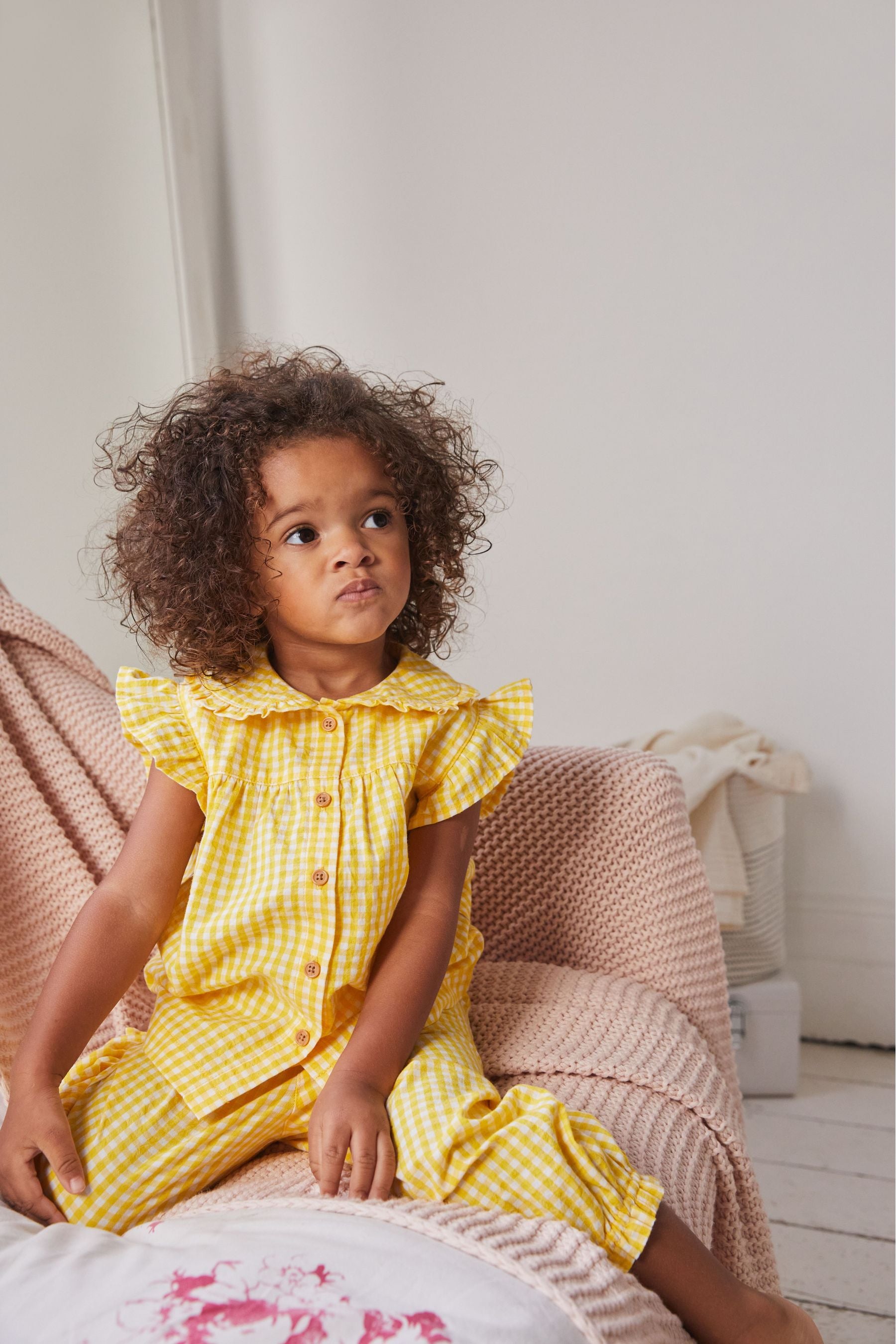 Lilac Purple Gingham Woven Button Through Pyjamas (9mths-12yrs)