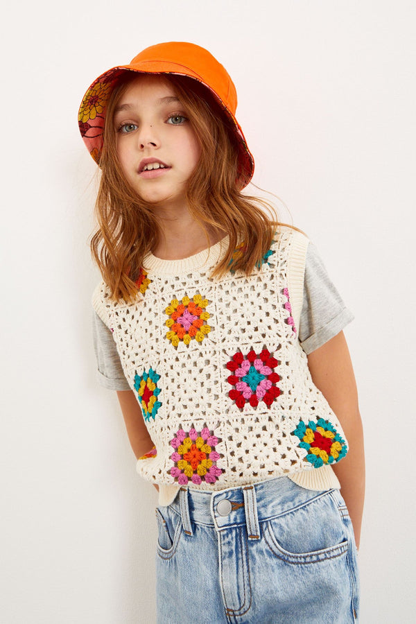 Multi Crochet Square Knitted Vest (3-16yrs)