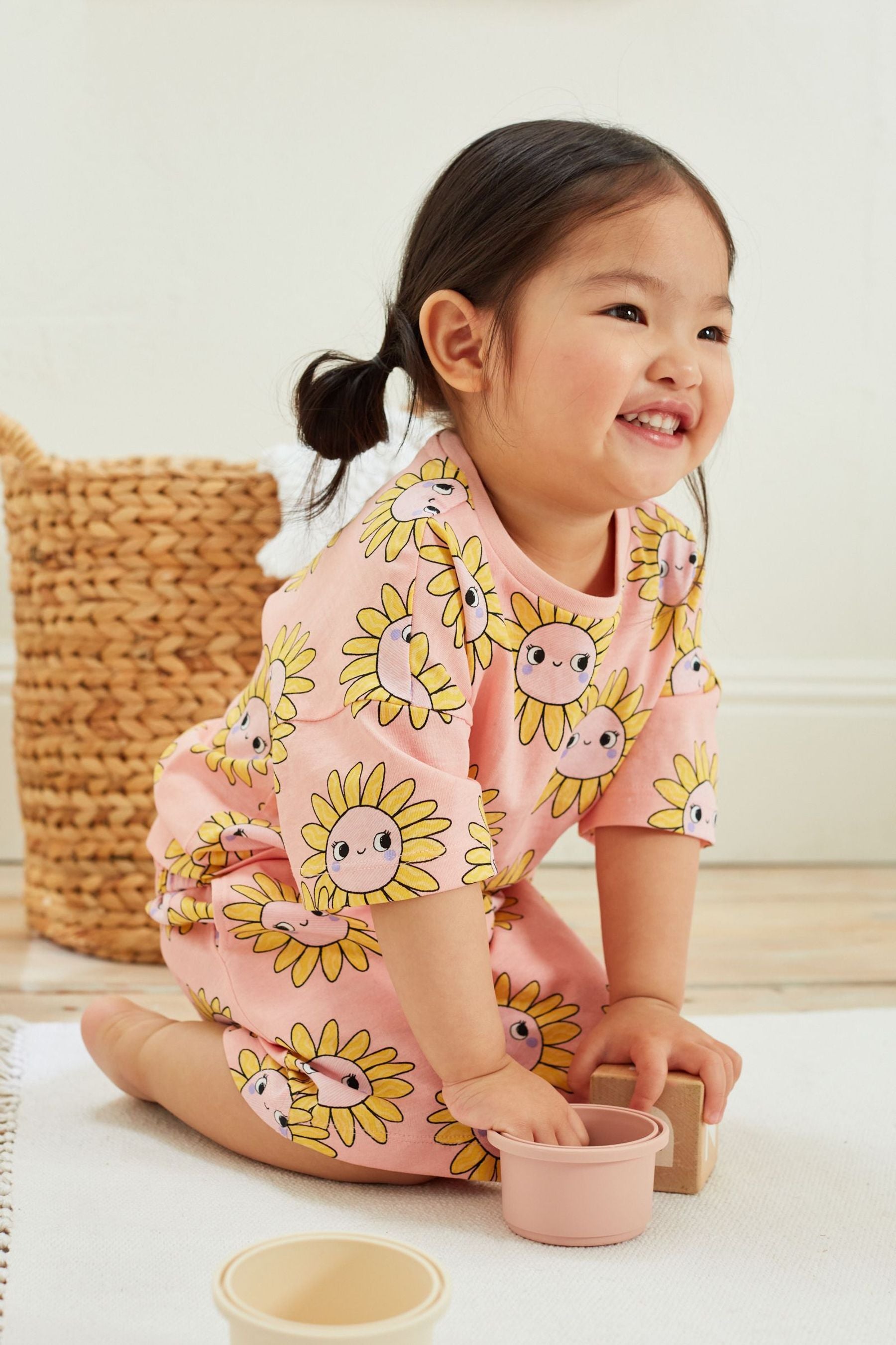 Yellow/Blue Cute Character 3 Pack Short Pyjamas (9mths-8yrs)