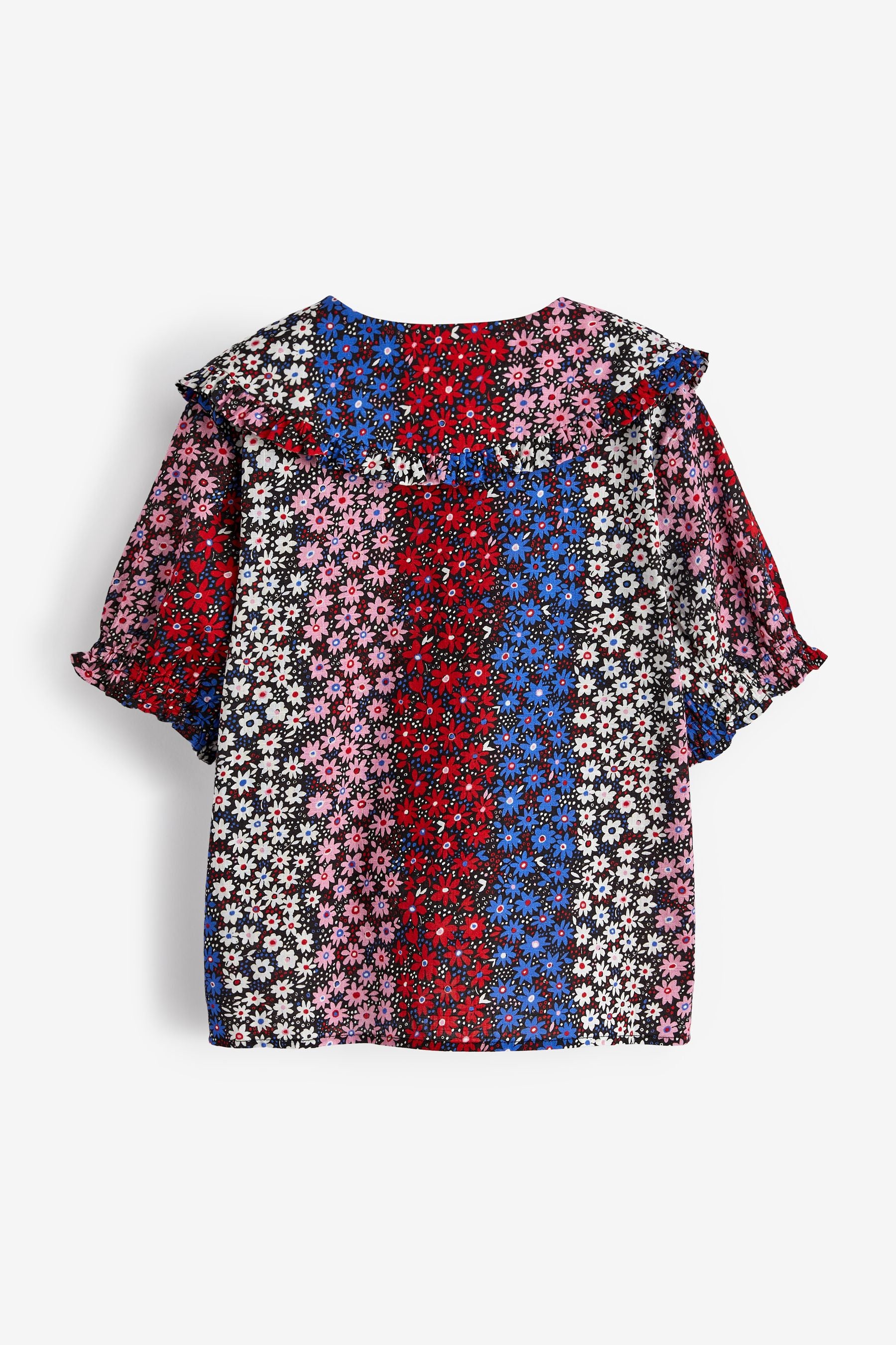 Red/Blue/White Celia Birtwell Button Through Woven Pyjamas With Oversized Collar (3-16yrs)