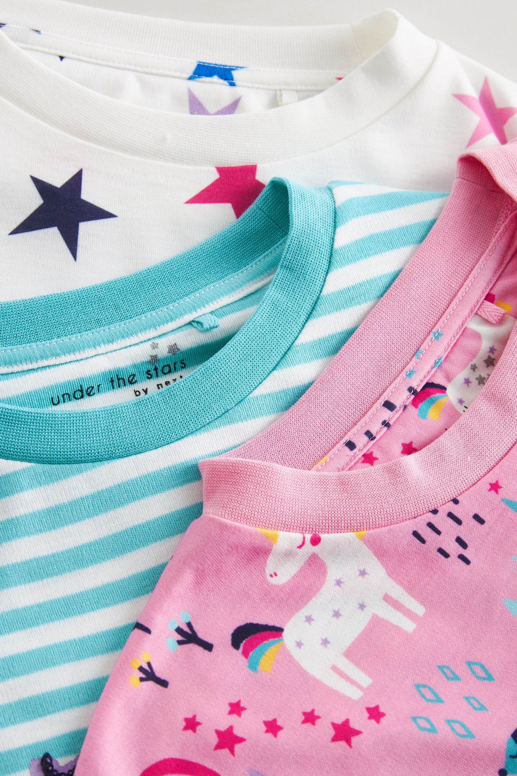 Pink/Blue/White Unicorn Star 3 Pack Nighties (2-12yrs)