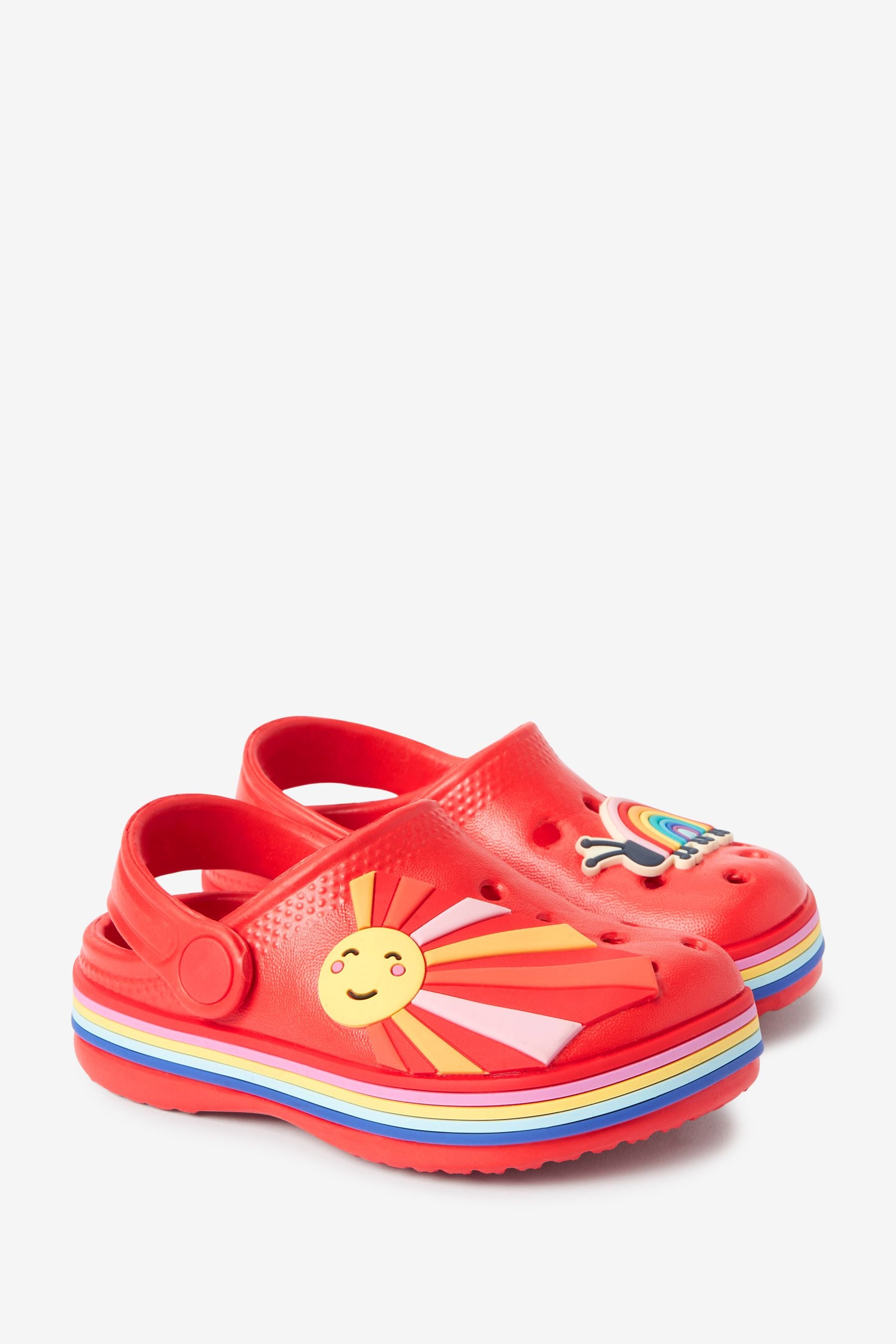 Red Rainbow Badge Clogs