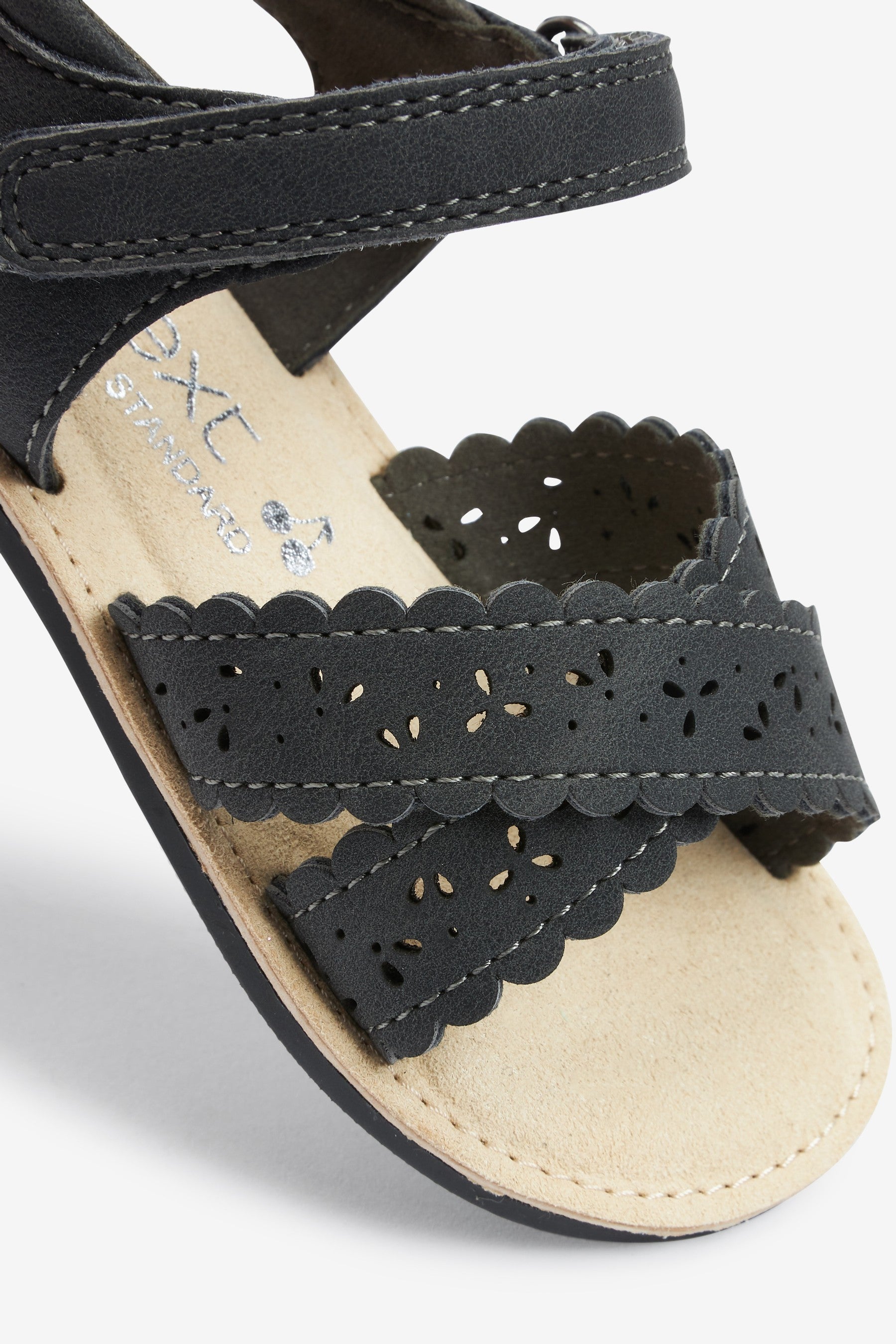 Black Scallop Sandals