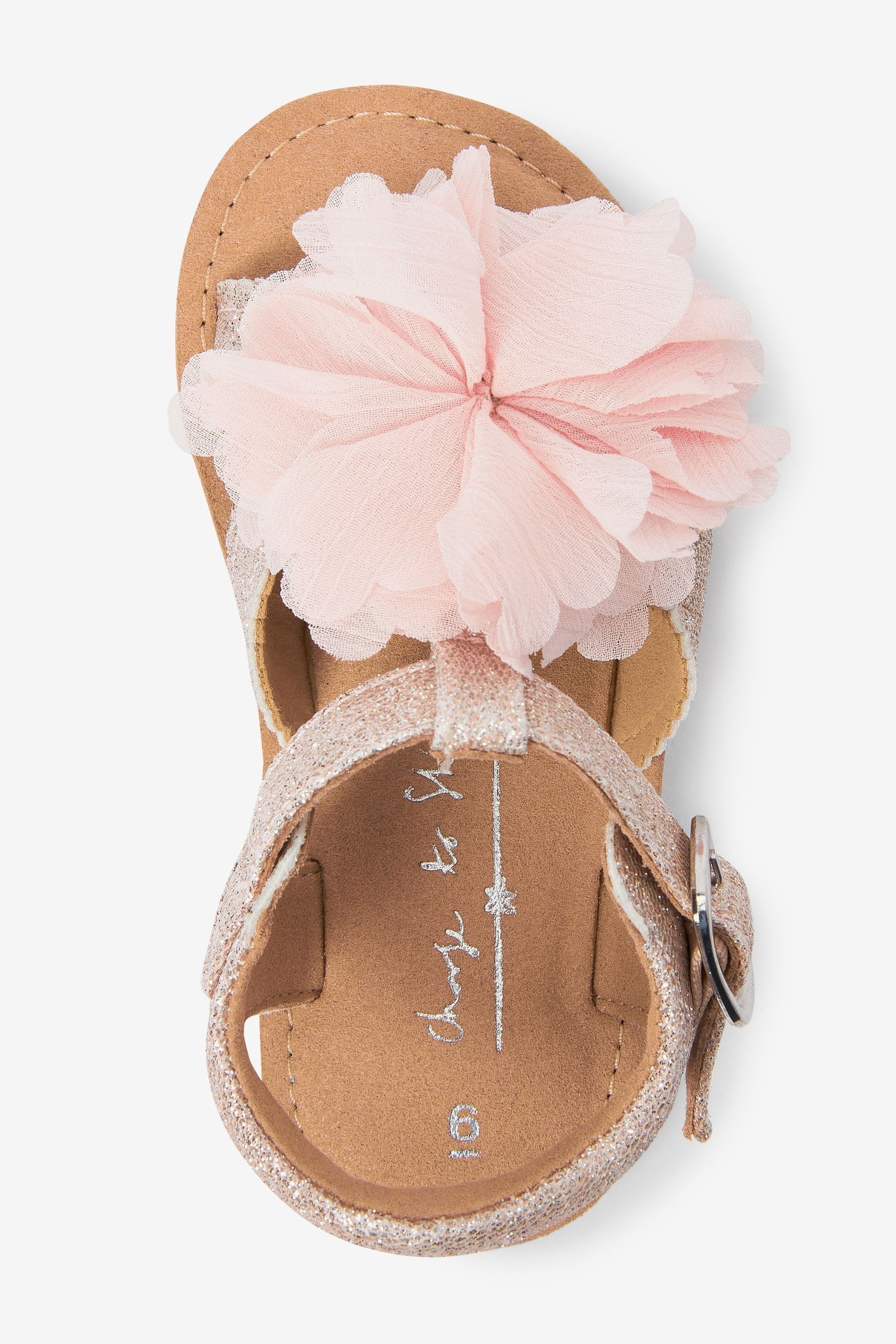 Pink Glitter Corsage Occasion Sandals