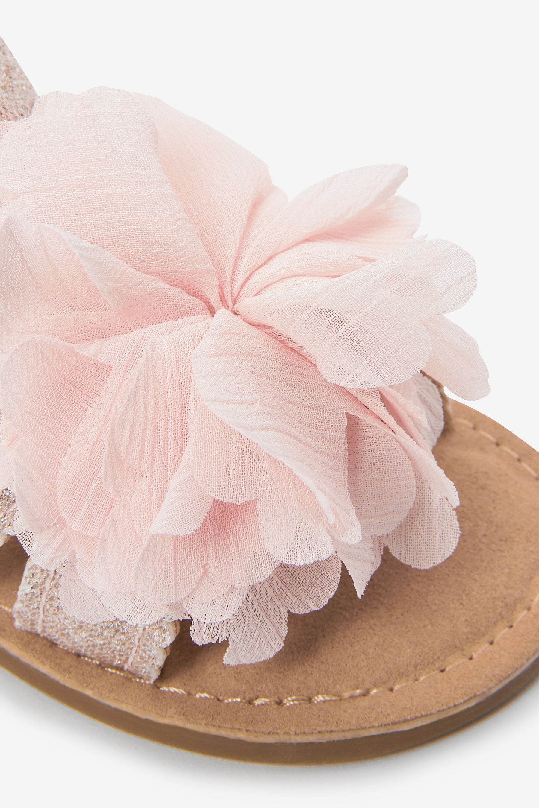 Pink Glitter Corsage Occasion Sandals