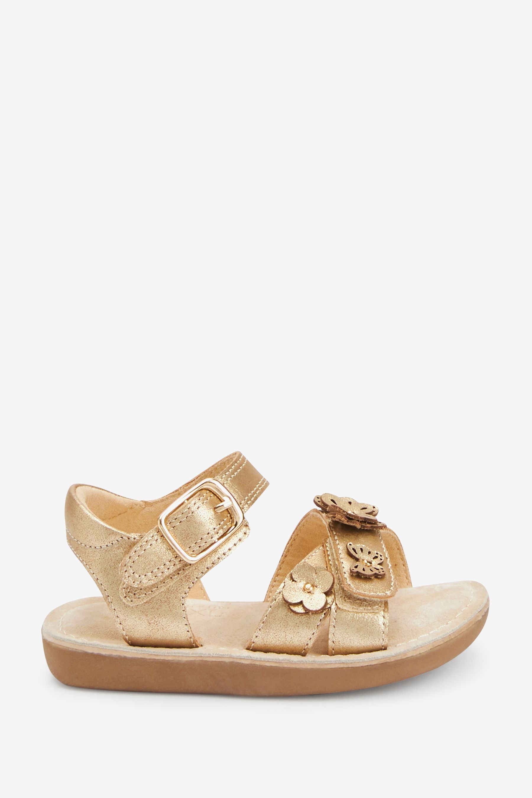 Gold Leather Butterfly Little Luxe Sandals