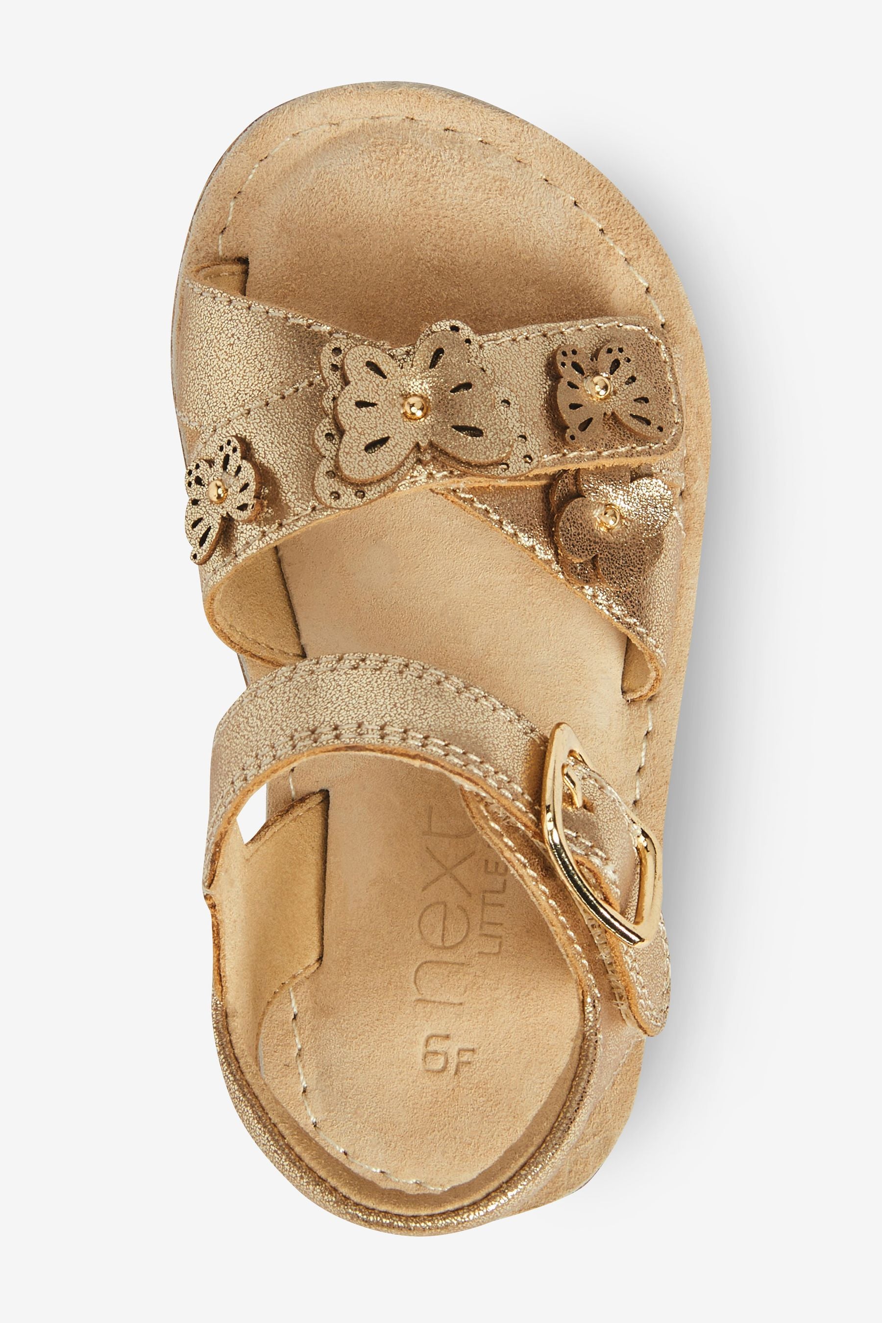 Gold Leather Butterfly Little Luxe Sandals