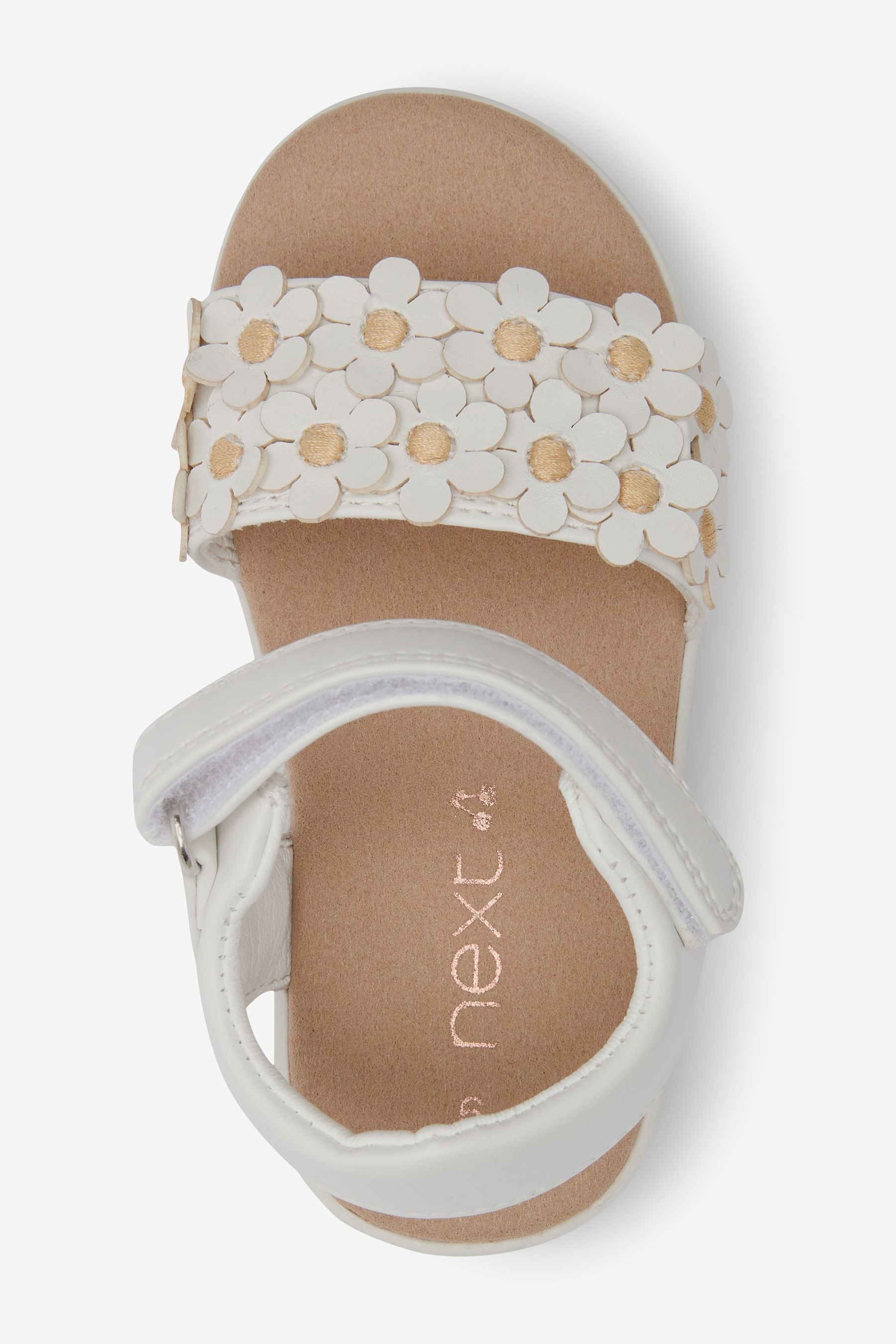 White Daisy Adjustable Flower Strap Sandals