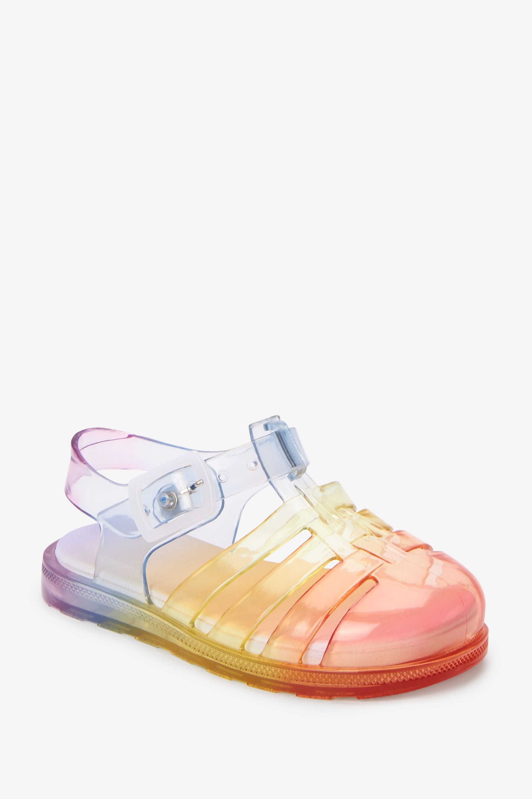 Rainbow Red Cushioned Footbed Jelly Sandals