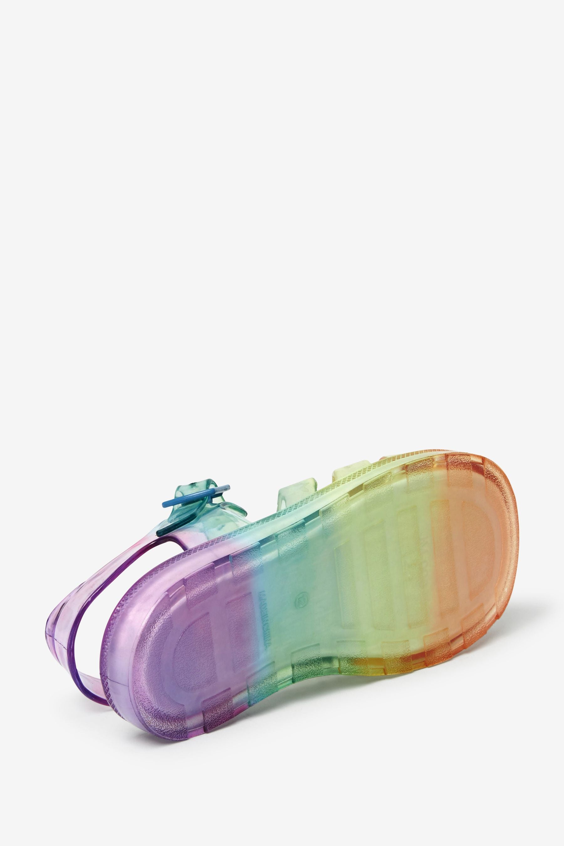 Rainbow Red Cushioned Footbed Jelly Sandals