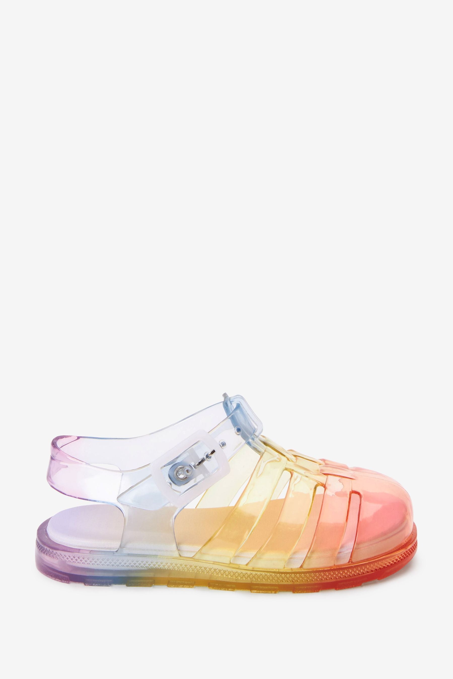 Rainbow Red Cushioned Footbed Jelly Sandals