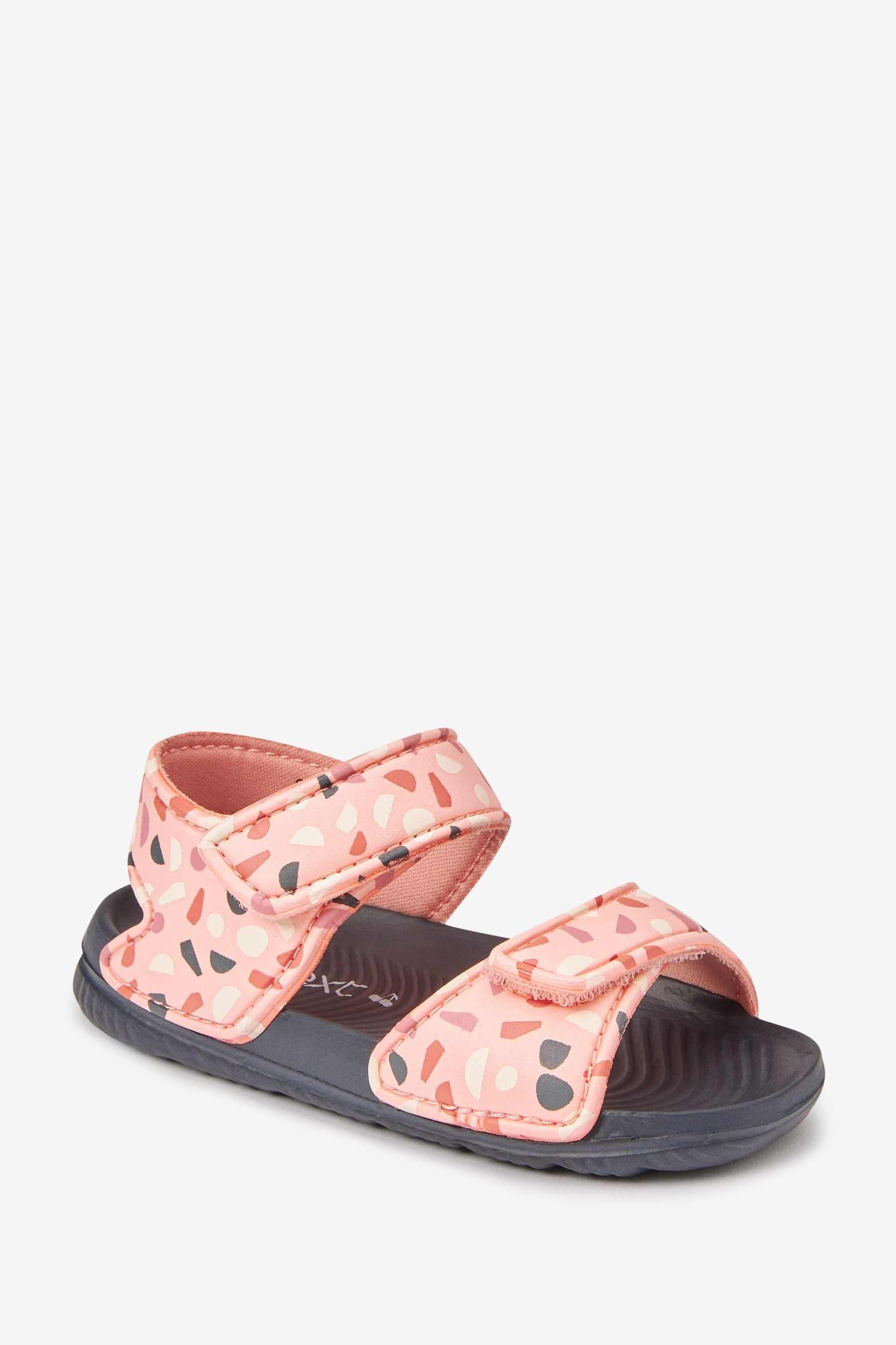 Pink Spot Two Strap Beach Sandals