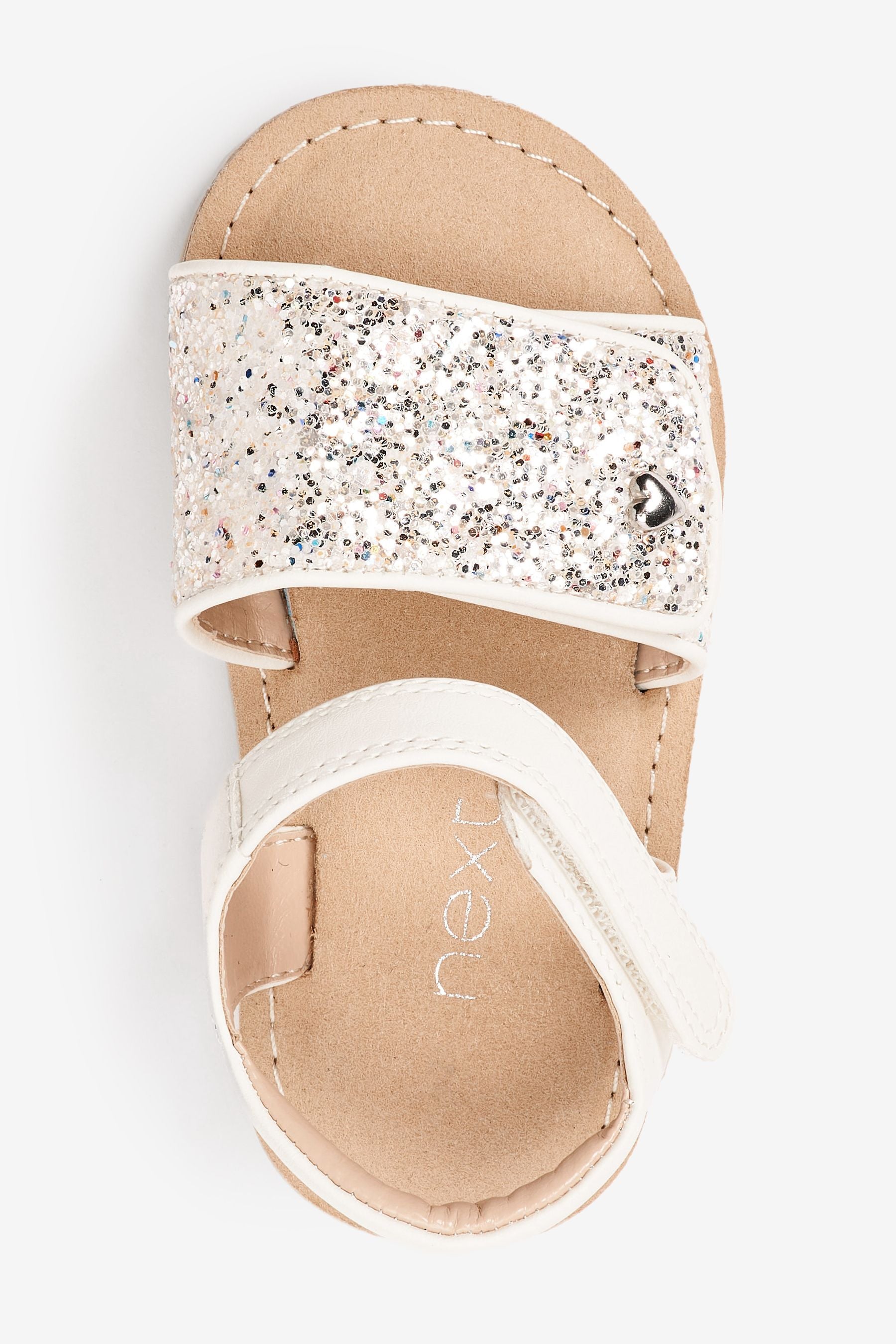 White Glitter Sandals