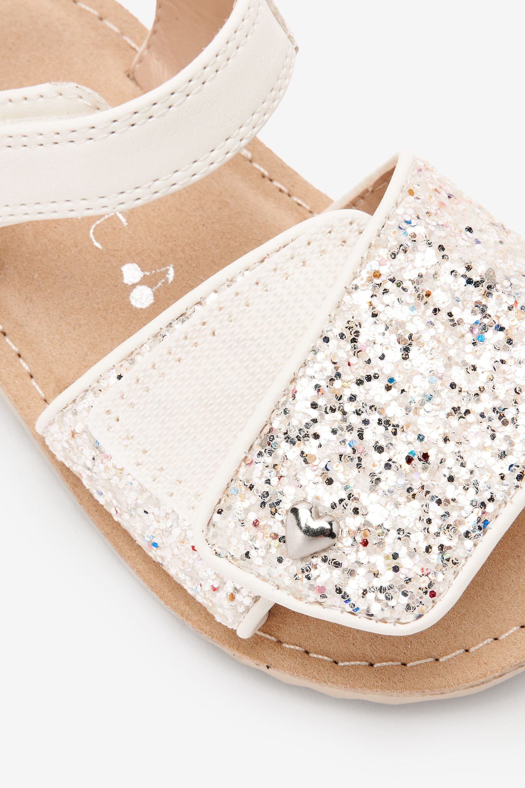 White Glitter Sandals