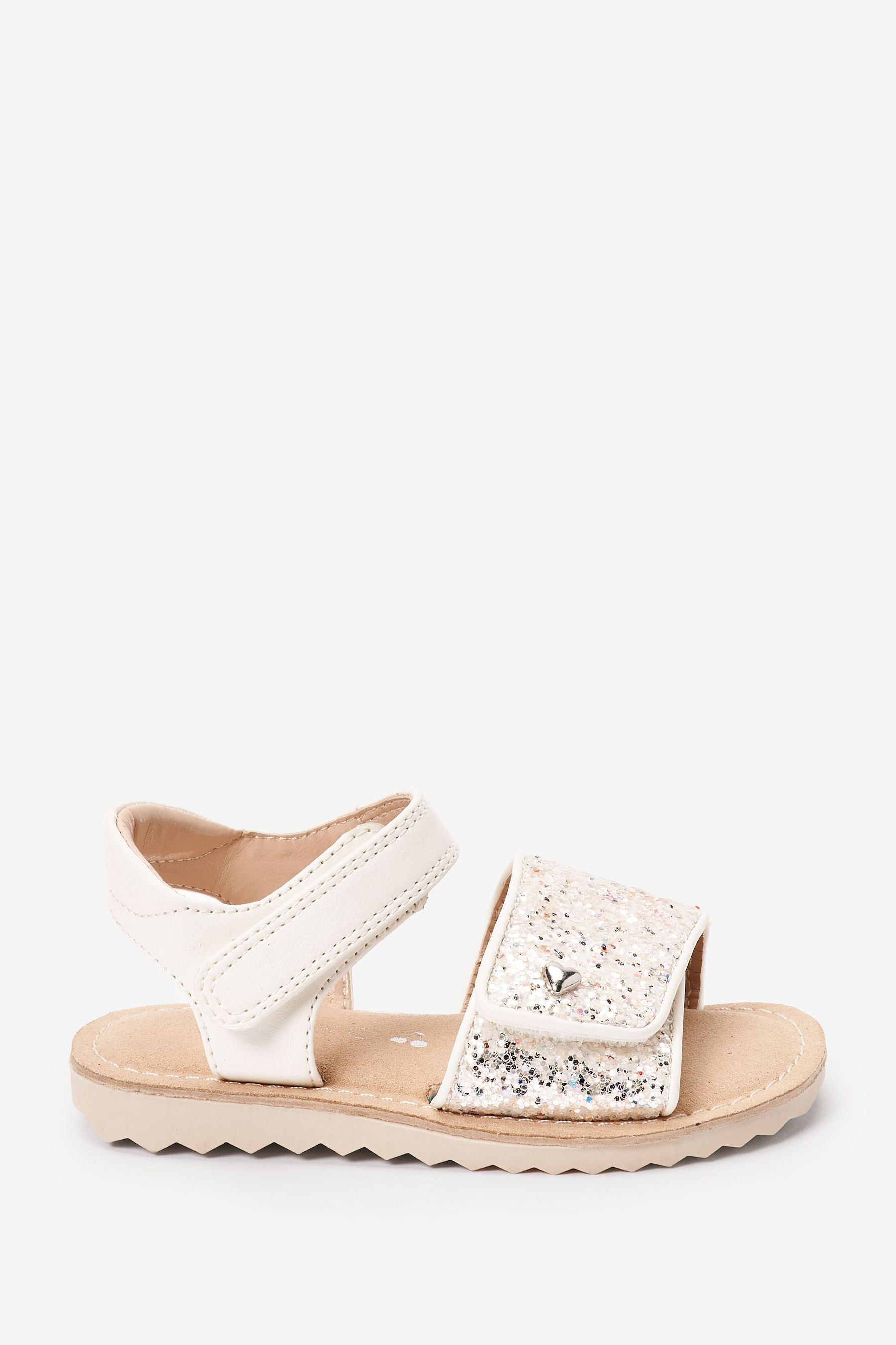 White Glitter Sandals