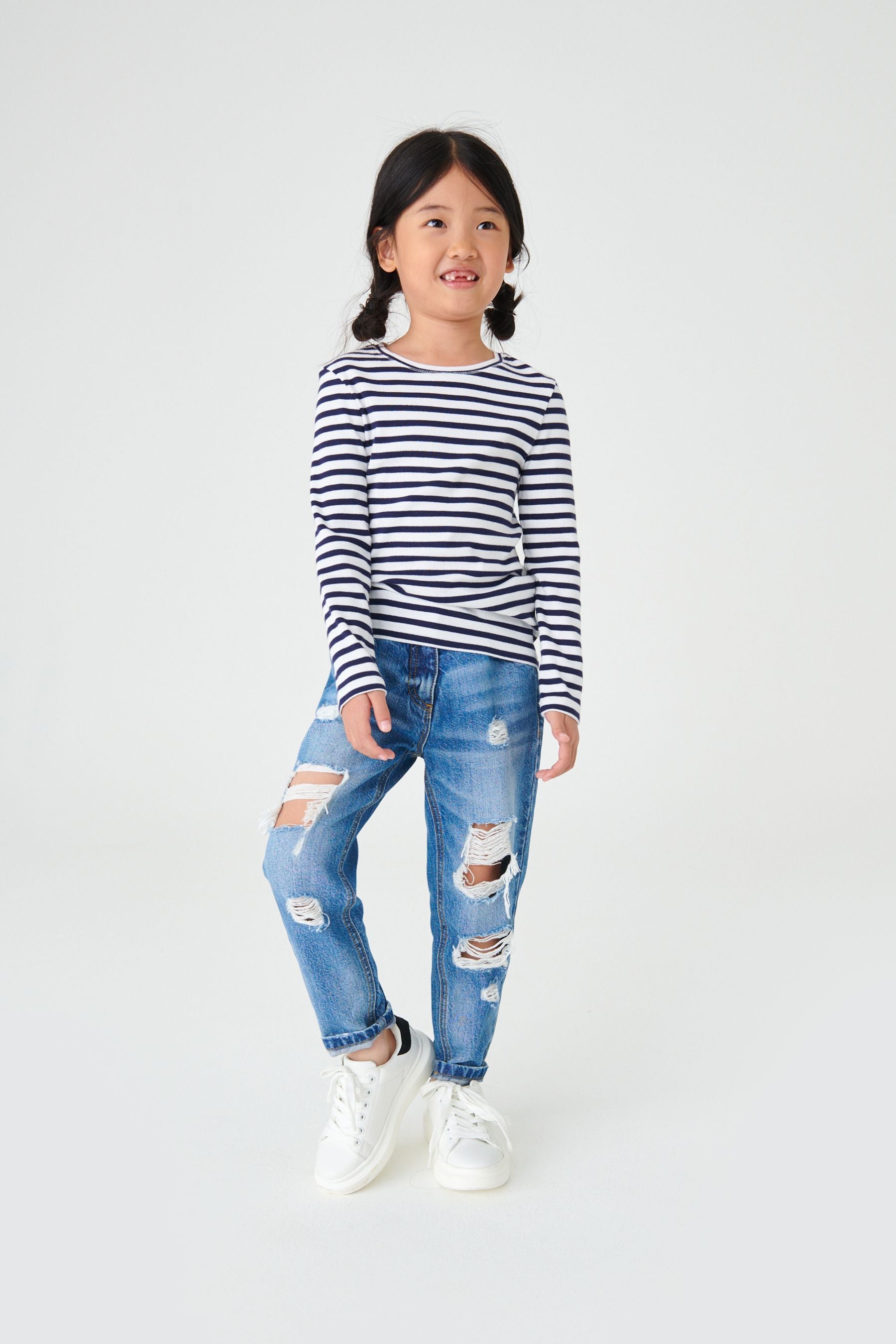 Bright Blue Distressed Mom Jeans (3-16yrs)