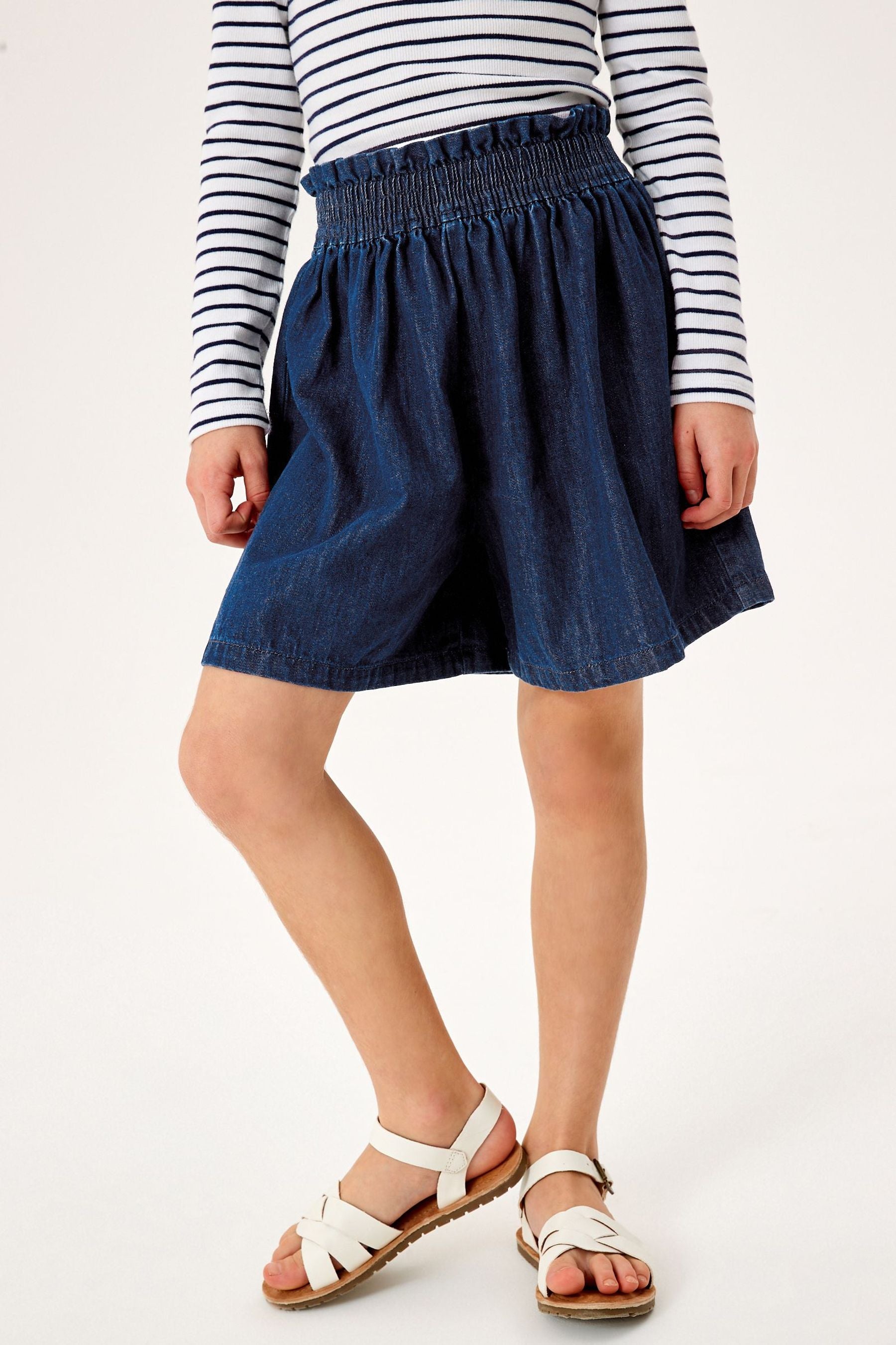 Dark Blue Denim Longer Length Skort (3-16yrs)