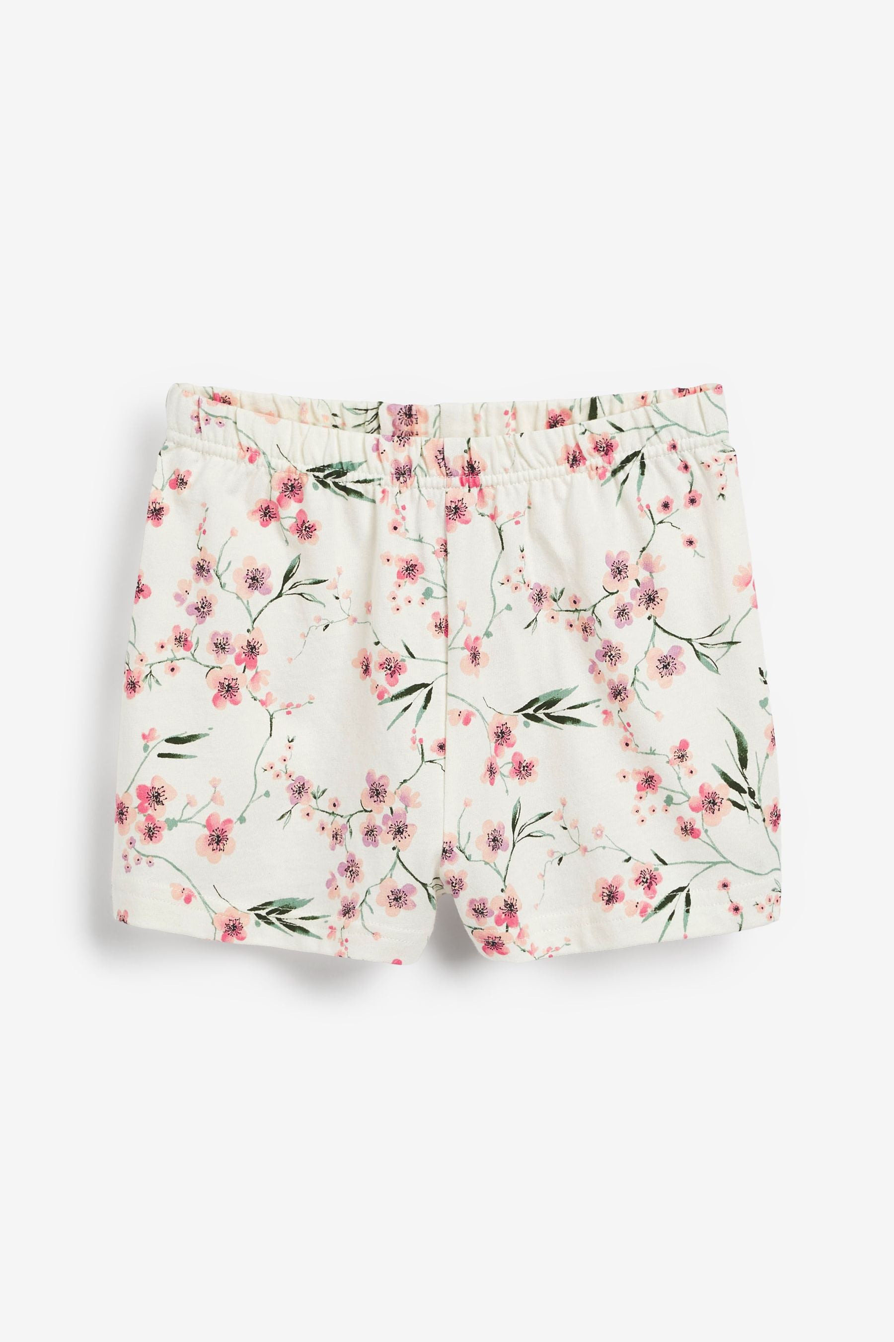 Pink/Cream Floral Short Pyjamas 3 Pack (3-16yrs)