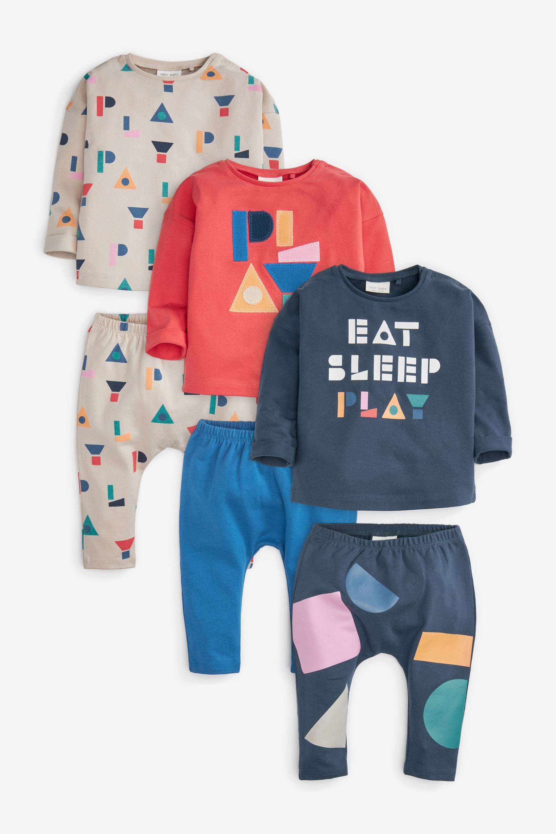 Multi Baby 6 Pack Play T-Shirt And Leggings Set