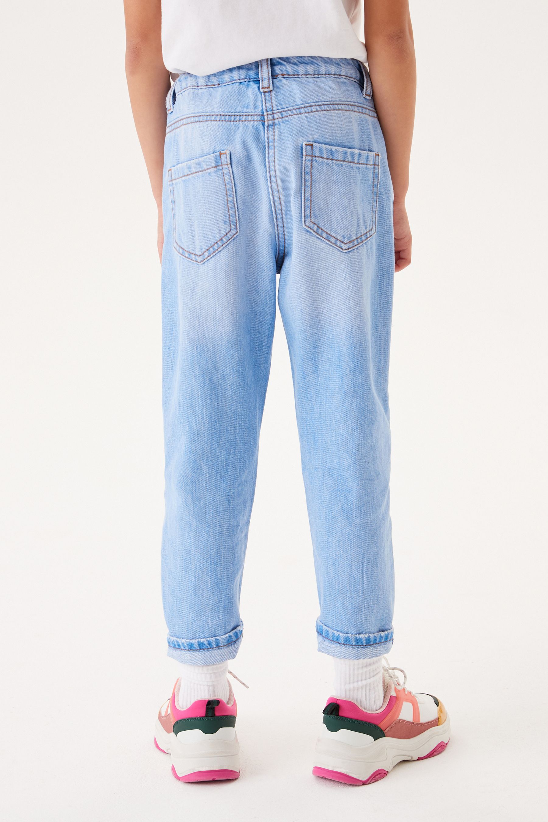 Light Blue Distressed Mom Jeans (3-16yrs)