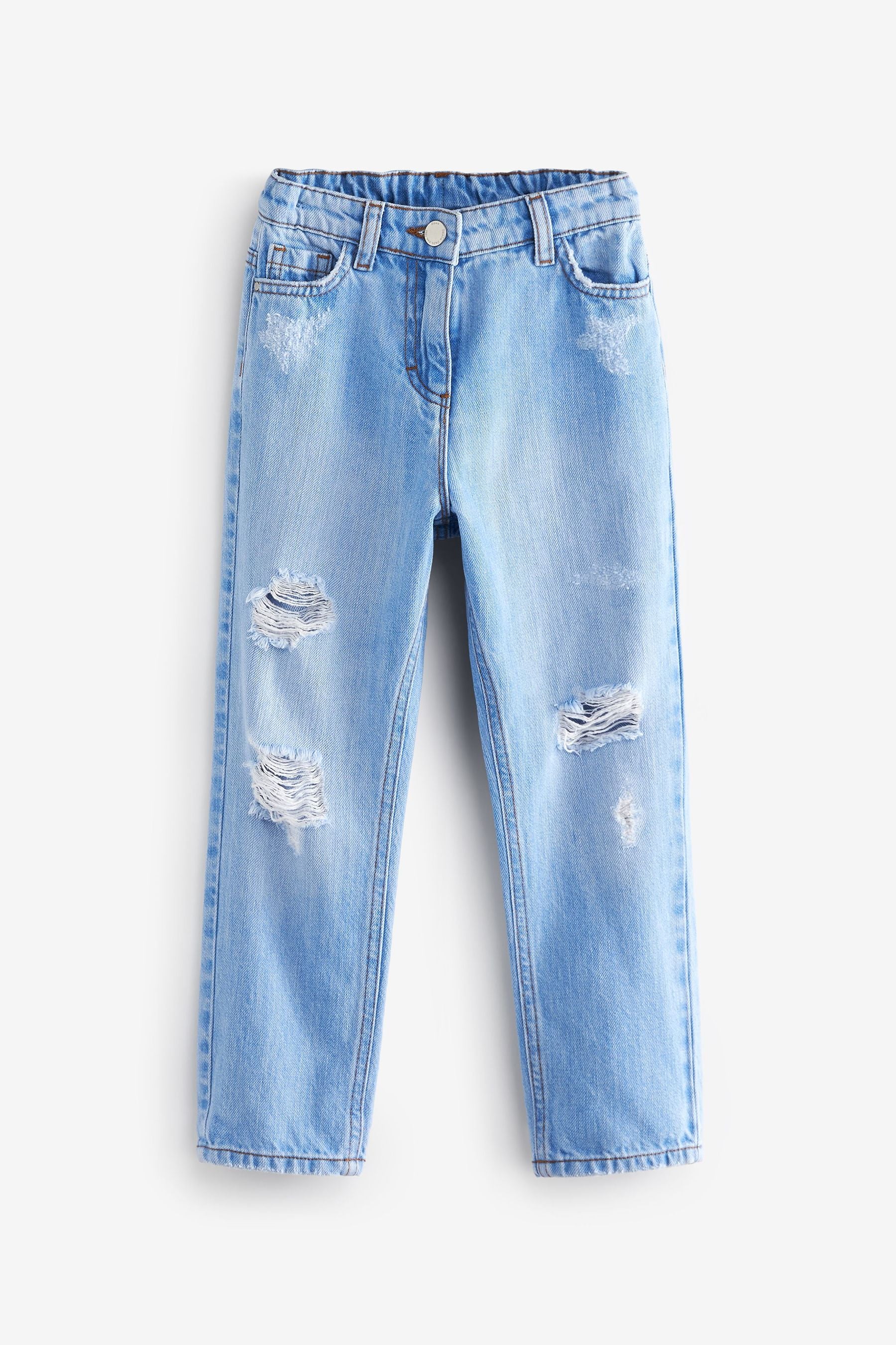 Light Blue Distressed Mom Jeans (3-16yrs)