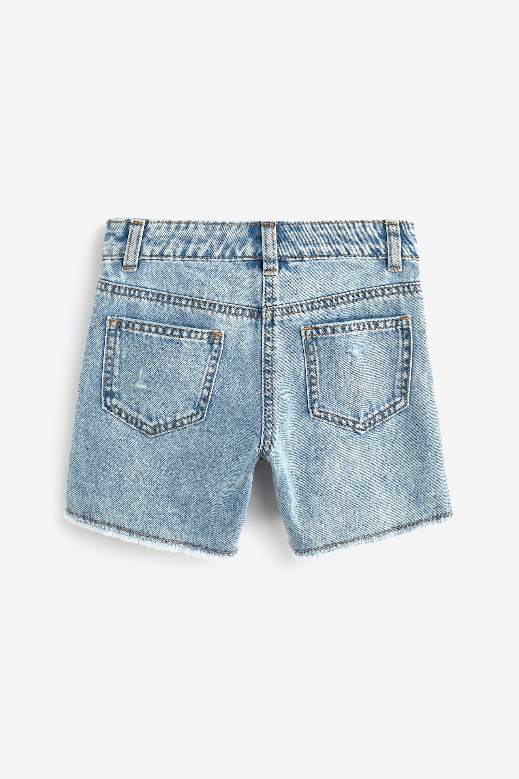 Deniim Distressed Frayed Hem Longer Length Denim Shorts (3-16yrs)