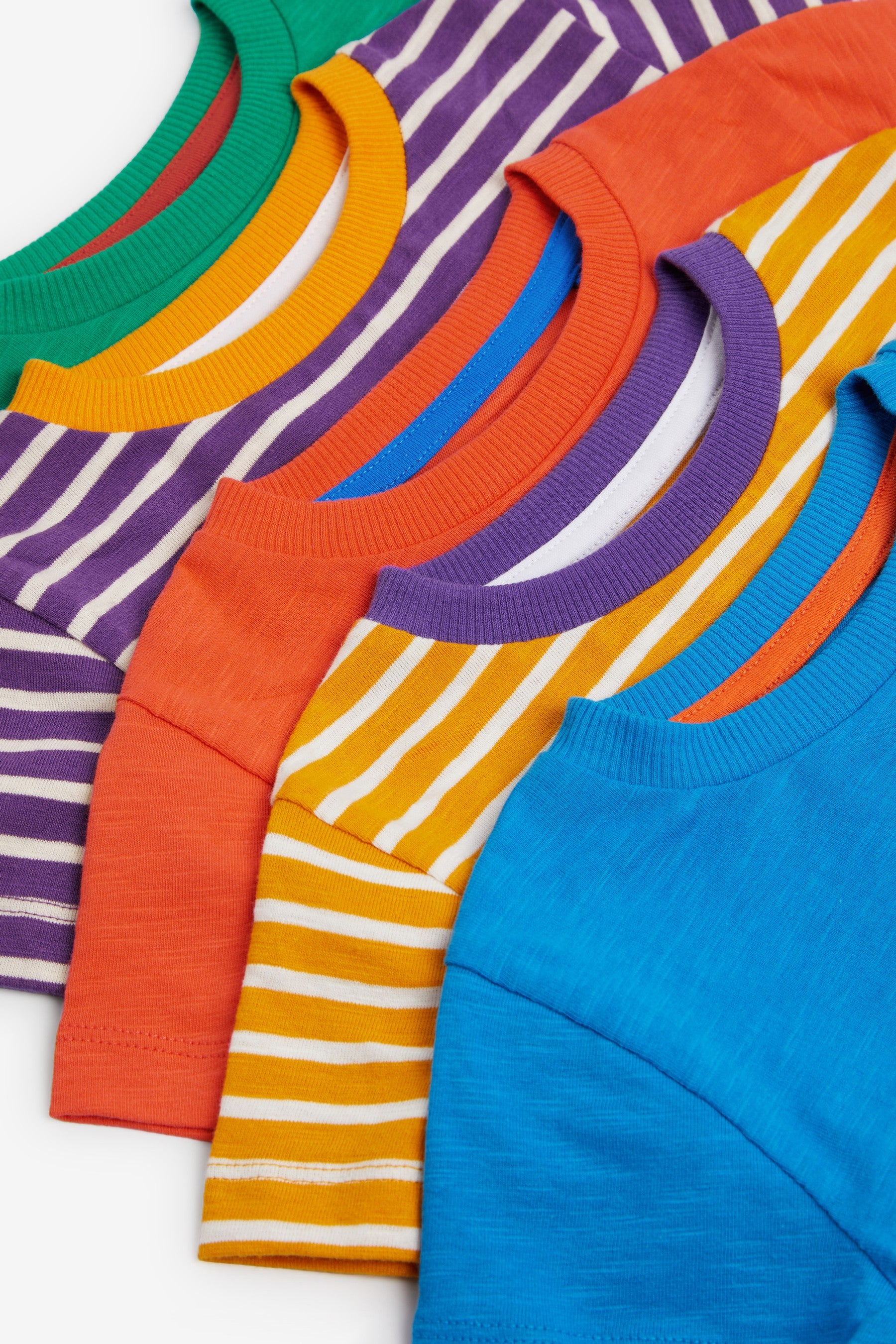 Stripe/Plain 5 Pack Short Sleeve T-Shirts (3mths-7yrs)