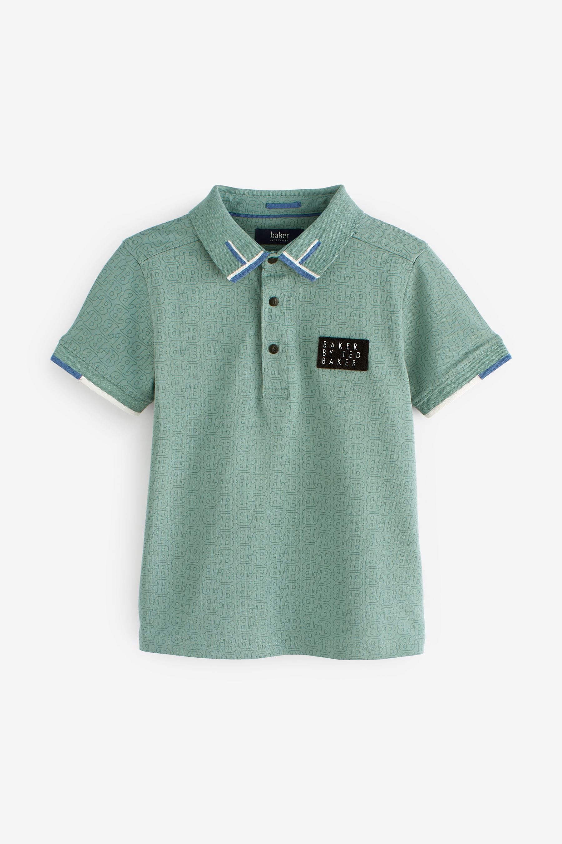 Baker by Ted Baker Green Printed Polo Shirt