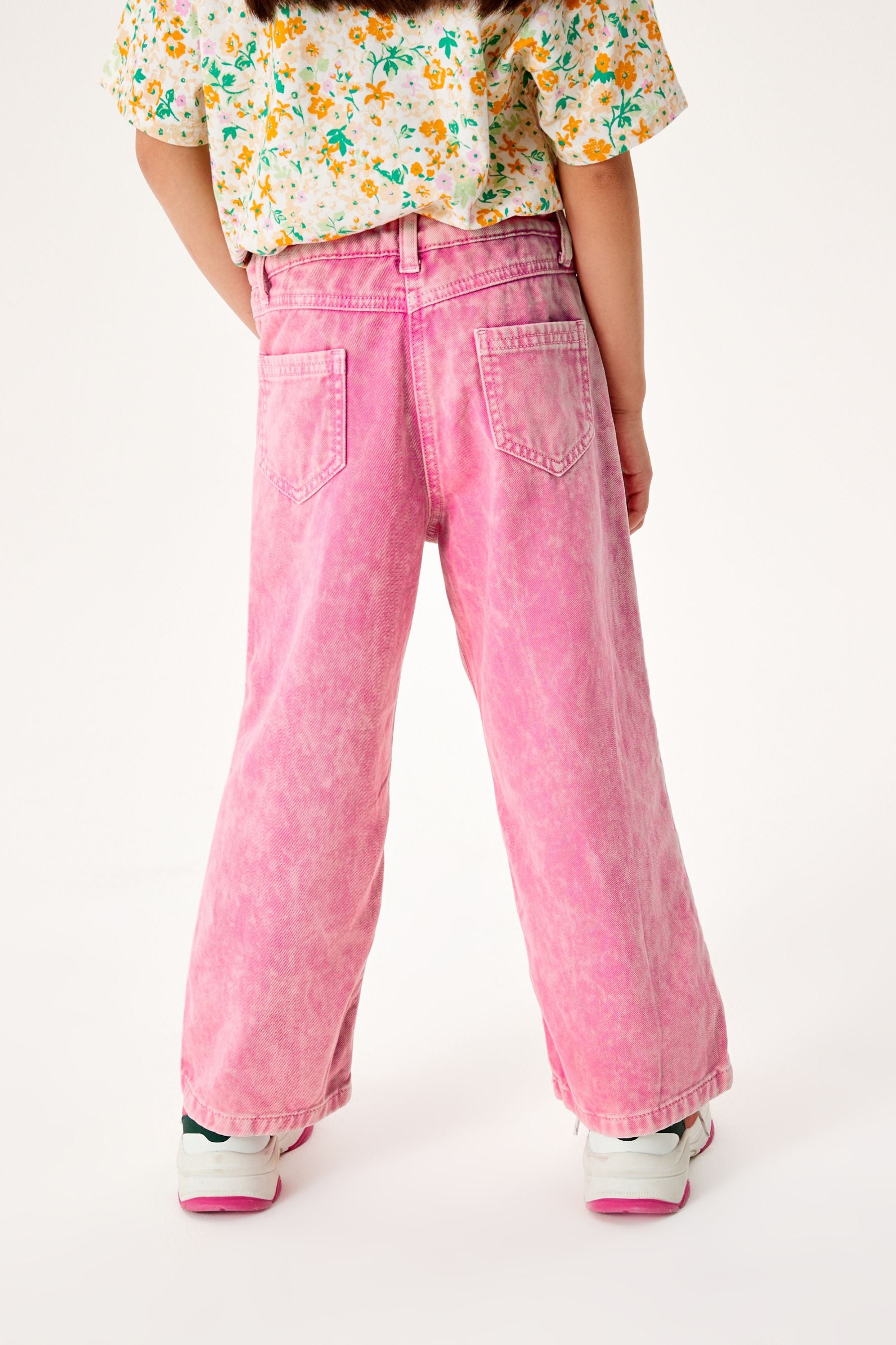 Pink Wide Straight Jeans (3-16yrs)